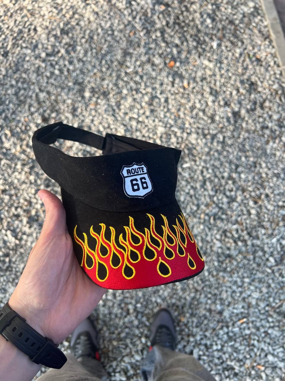Vintage VINTAGE ROUTE 66 FLAME MOTORCYCLE CAP RETRO Y2K 90s Size ONE SIZE - 3 Thumbnail