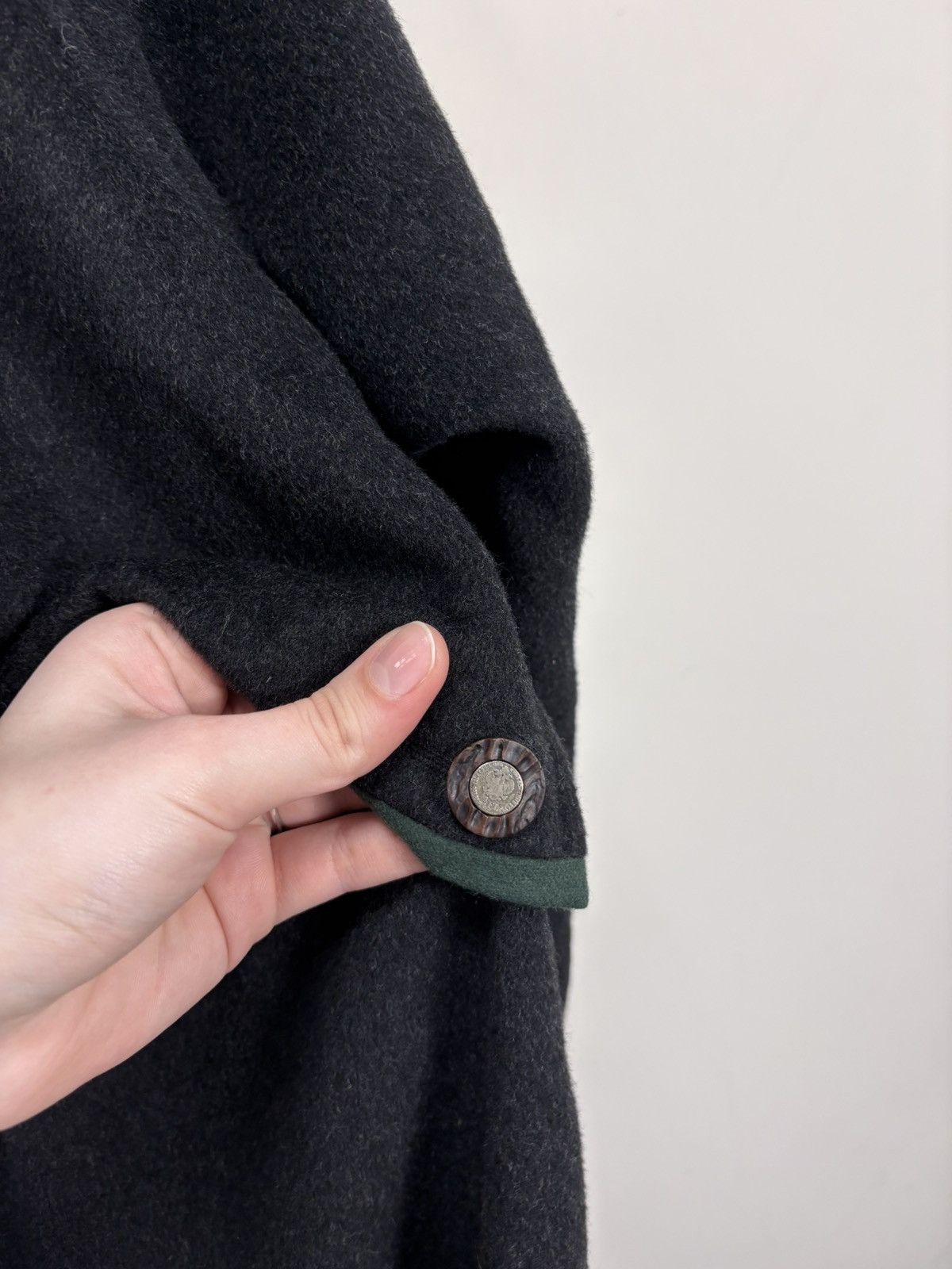 Other Vintage Lodenfrey Women’s Charcoal Grey Black Wool Coat Size L / US 10 / IT 46 - 23 Thumbnail