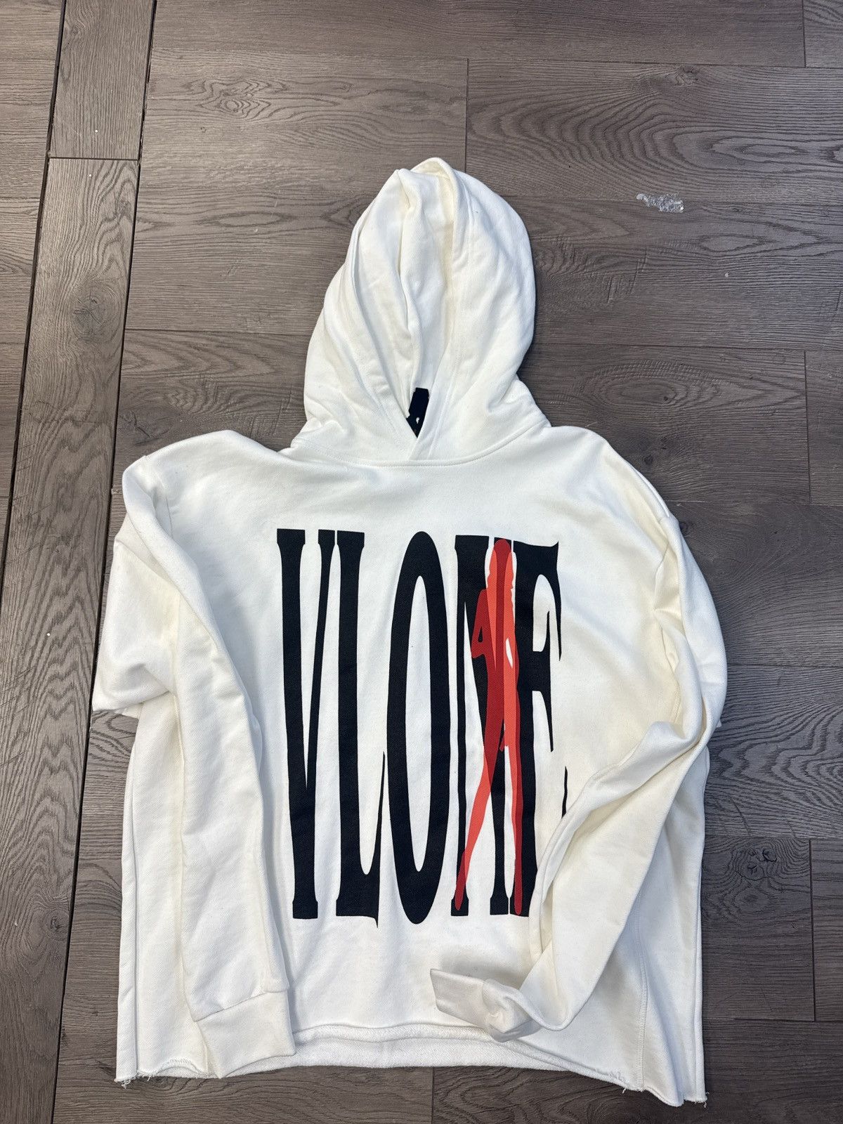 Hooded Sweatshirt Vlone Hoodie White And Red Vlone 