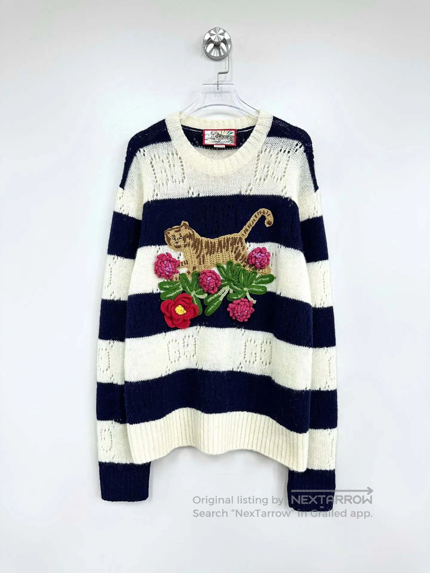 Gucci Guicci Multicolor Openwork Double G Logo Embroidered Tiger Size US S / EU 44-46 / 1 - 1 Thumbnail