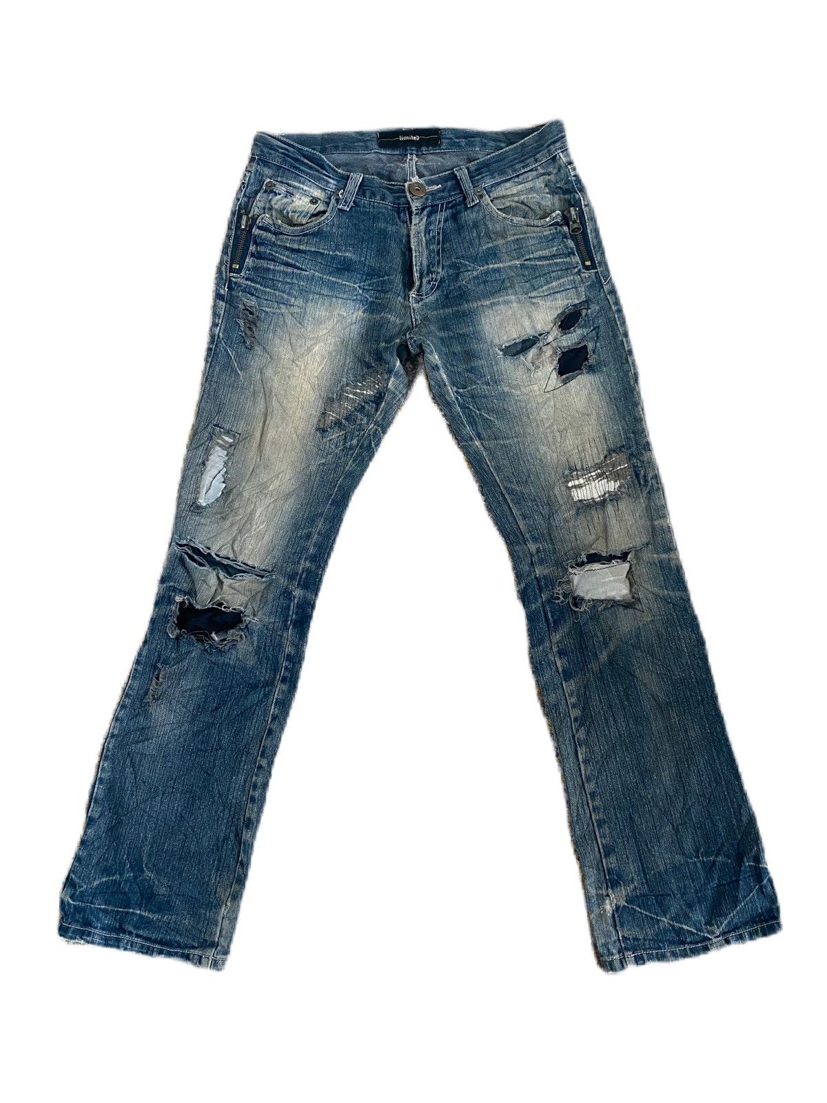 JAPAN BRAND LIMITED DISTRESS DESIGN STRAIGHT DENIM