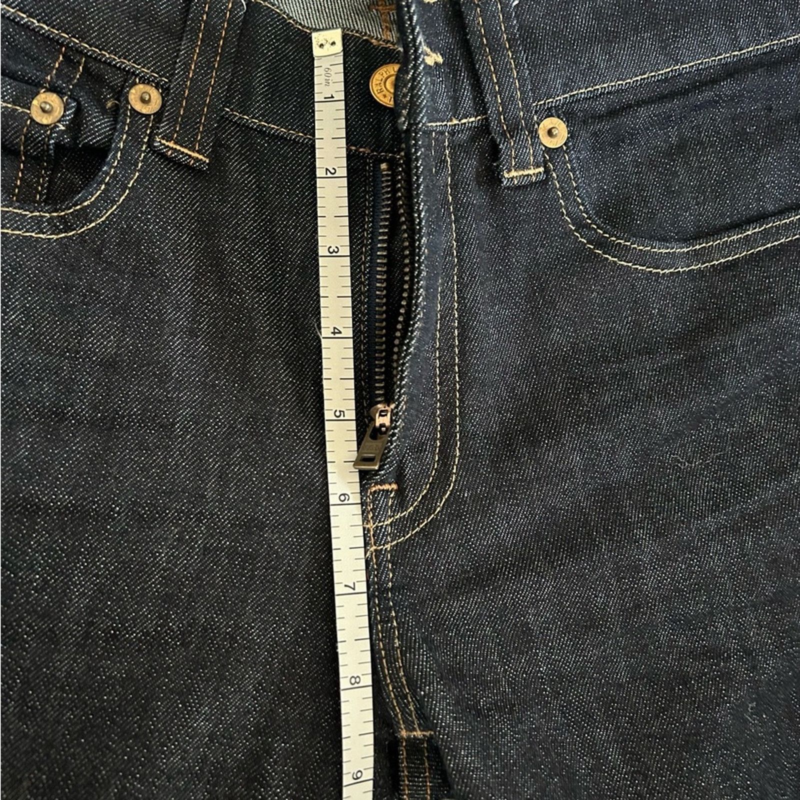 Polo Ralph Lauren Ralph Lauren dark denim with leather & zippers at ankle 28 Size 28" / US 6 / IT 42 - 10 Thumbnail