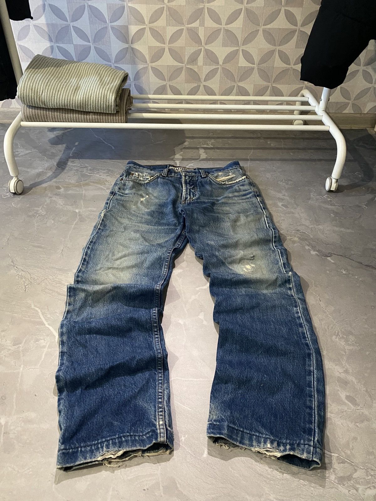 Japanese Brand Archive Ripped Washed Fresh Slim Jean / Y2K Drip Japan Size US 31 - 1 Thumbnail