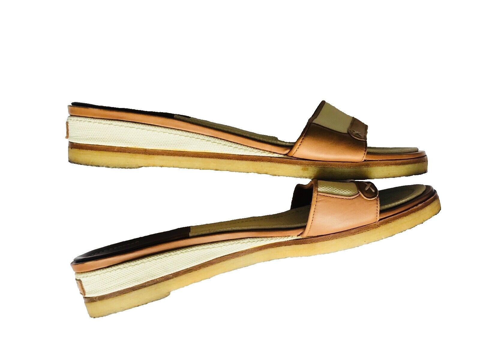 Chanel 2007C Canvas and Leather Vintage Mules Size US 7 / IT 37 - 6 Thumbnail