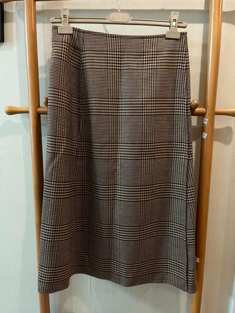 Loro Piana LORO PIANA Thousand-bird checkered wool skirt Size 27" / US 4 / IT 40 - 1 Thumbnail