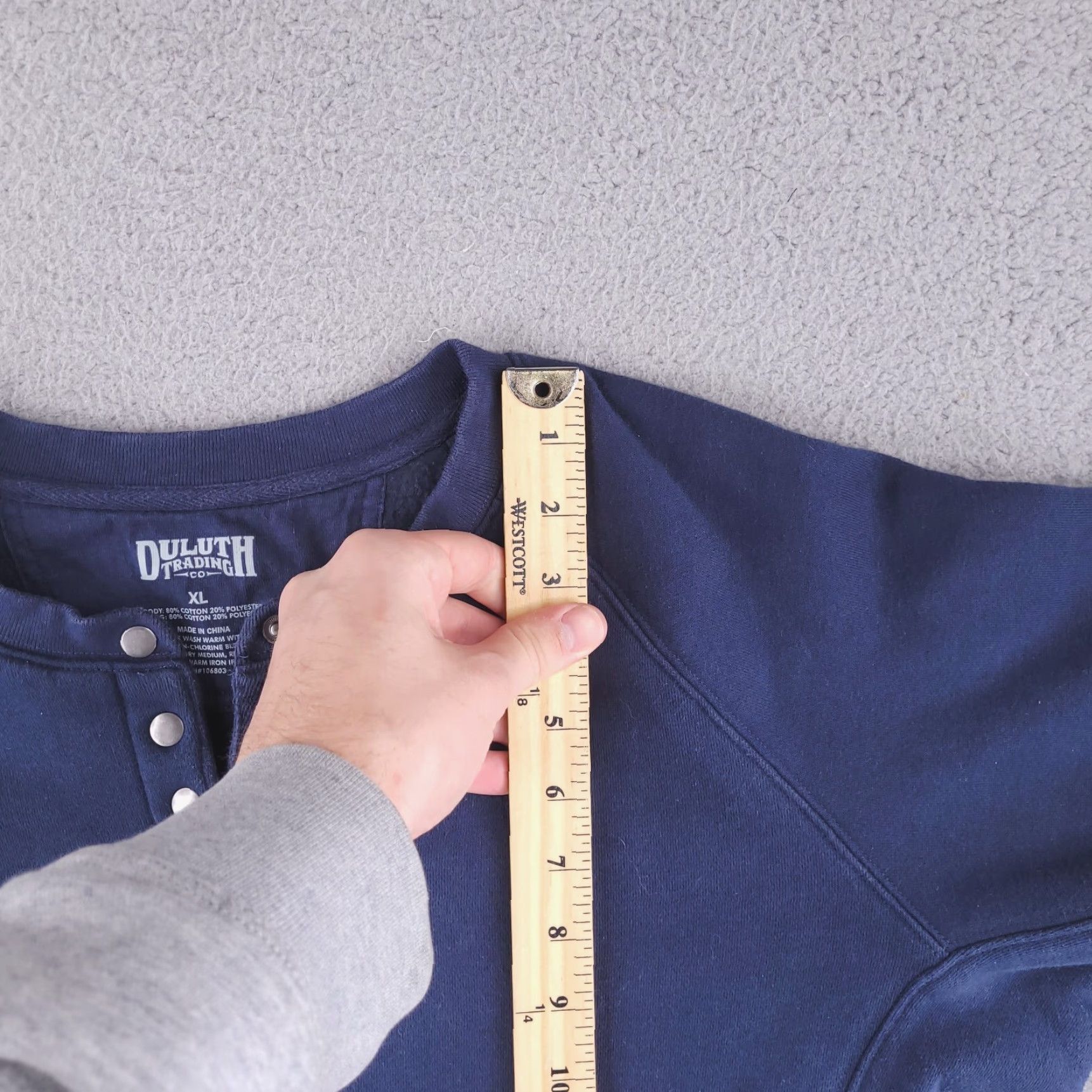 Vintage Duluth Sweatshirt Womens XL Navy Blue Heavyweight Henley Pullover Size XL / US 12-14 / IT 48-50 - 7 Thumbnail