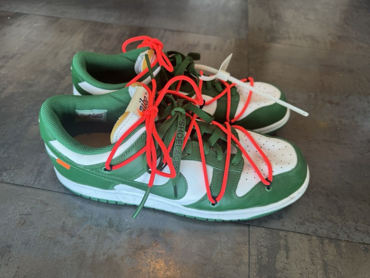 Nike × Off-White 2019 Nike x Off-White Dunk Low “Pine Green” Size US 11.5 / EU 44-45 - 1 Thumbnail