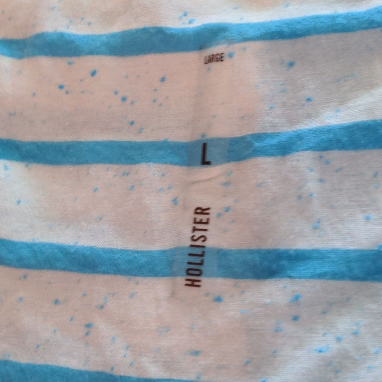Hollister HOLLISTER White Teal Burnout Striped Tee Large NEW Size L / US 10 / IT 46 - 8 Thumbnail