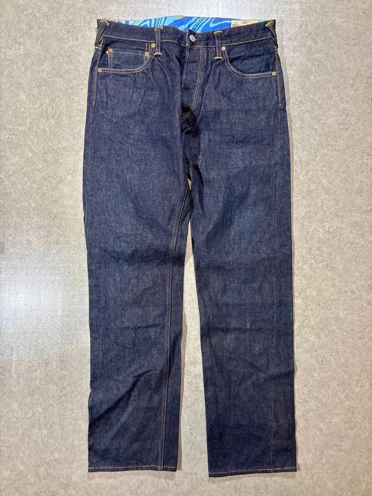 Japanese Brand Evisu daicock baggy jean blue print Size US 34 / EU 50 - 4 Thumbnail