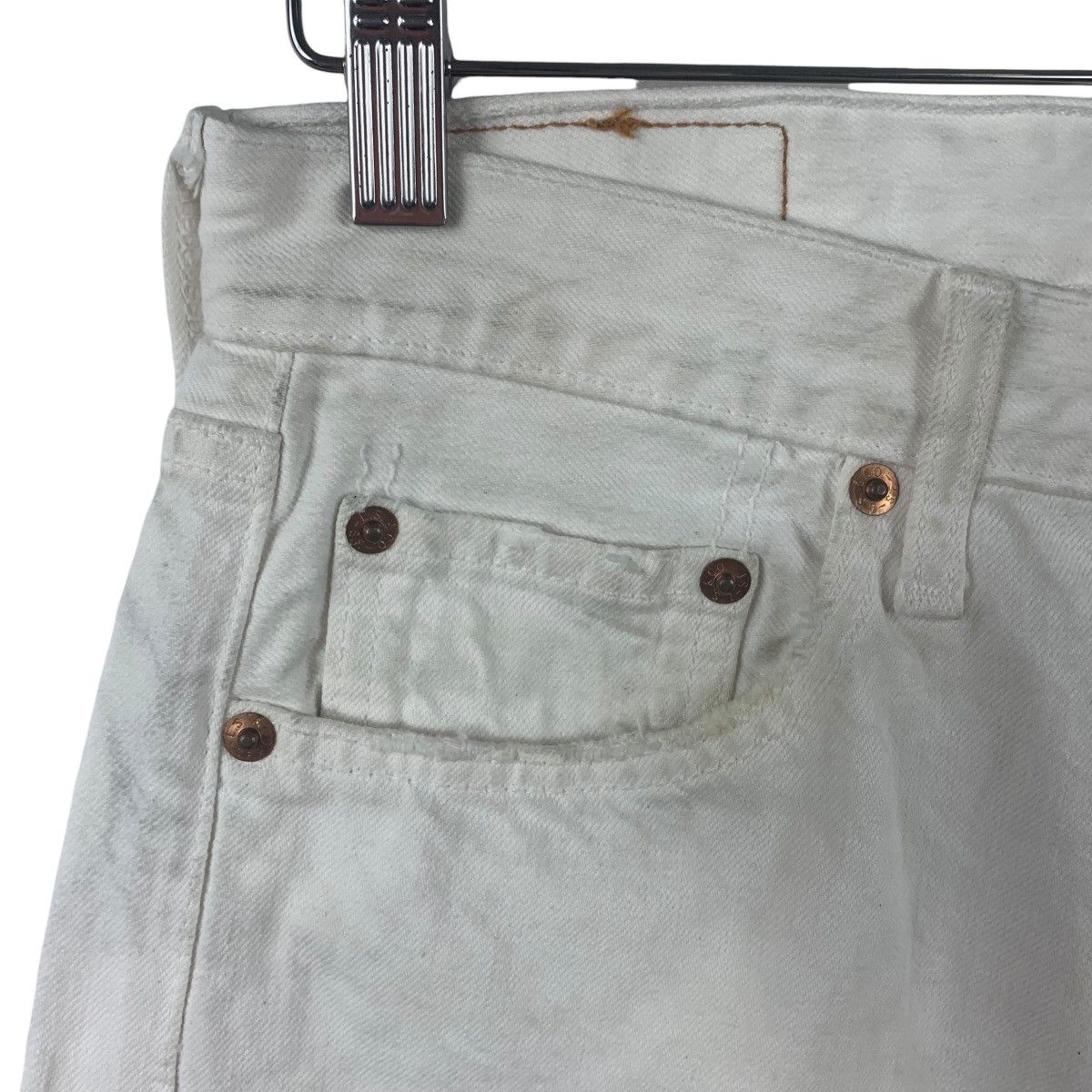 Levi's × Vintage Vintage LEVI’S lot 501 distressed white colour jeans Size 31" - 6 Thumbnail