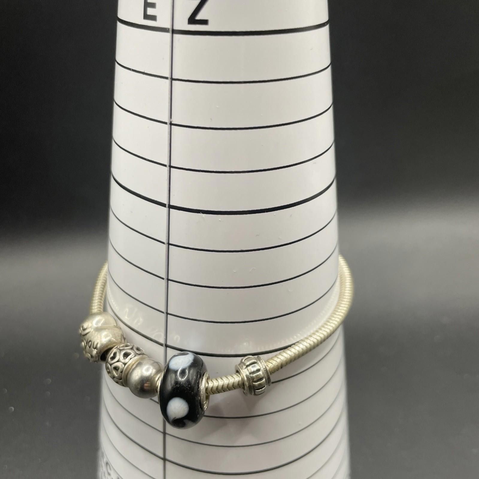 Designer IBB 925 Sterling Silver Snake Chain Womens Charm Bracelet 7” Size ONE SIZE - 9 Thumbnail