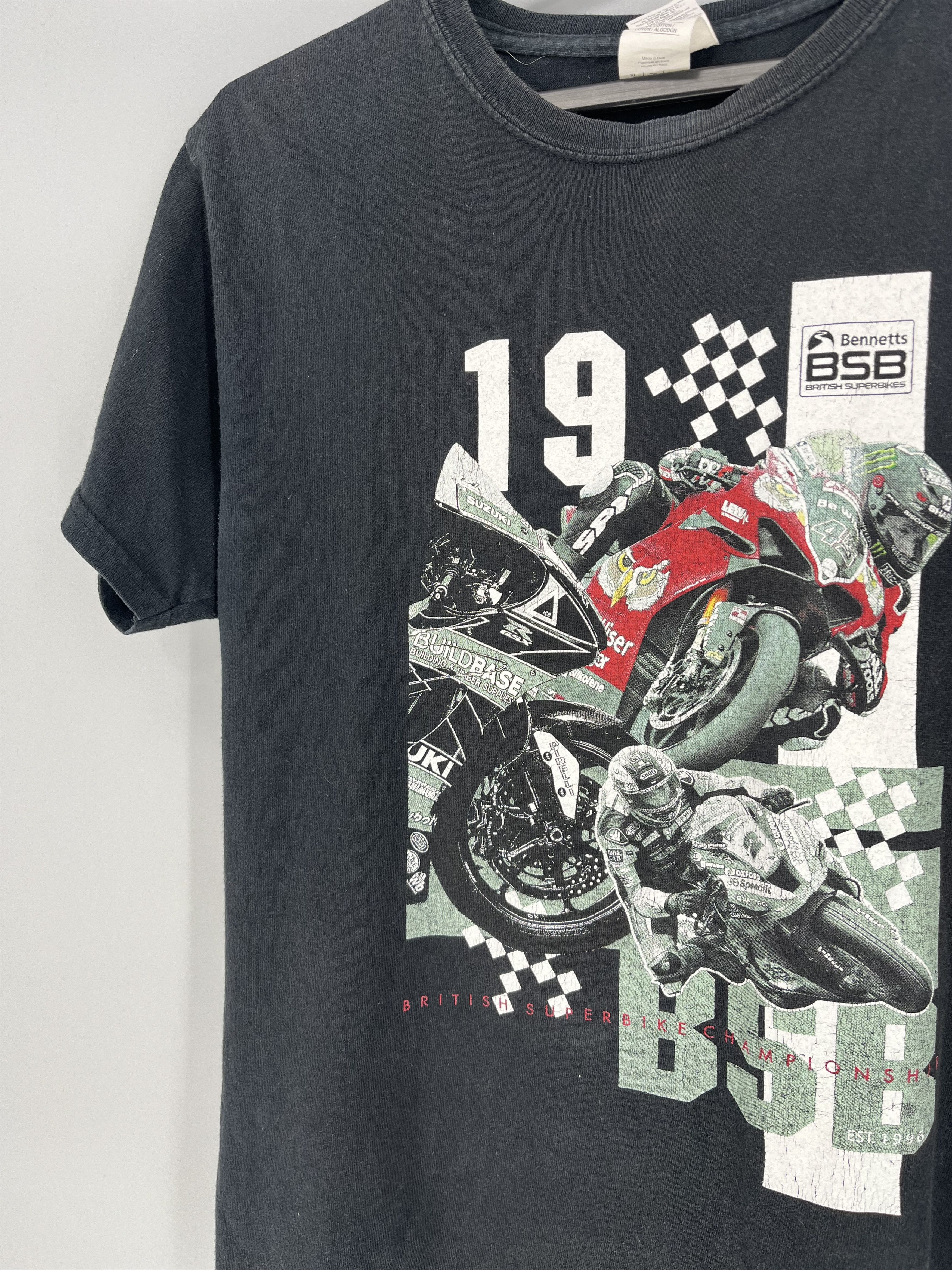 Vintage Vintage BSB British Superbike Faded T-Shirt Y2k Suzuki M617 Size US XL / EU 56 / 4 - 7 Thumbnail