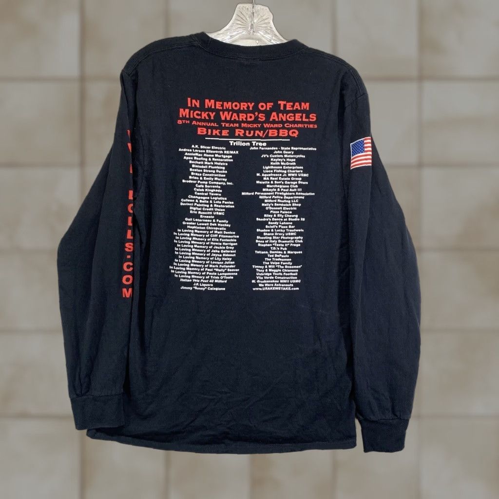 Port & Company VINTAGE Port & Company Mickey Ward Boxing Graphic T-Shirt Long Sleeve Adult Small Black Double-Sided Mens Size US S / EU 44-46 / 1 - 1 Thumbnail