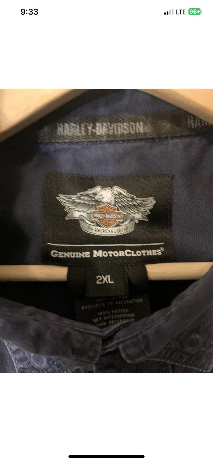 Harley Davidson Harley Davidson mens sz 2XL gray blue mechanic shirt shop Size US XXL / EU 58 / 5 - 2 Thumbnail
