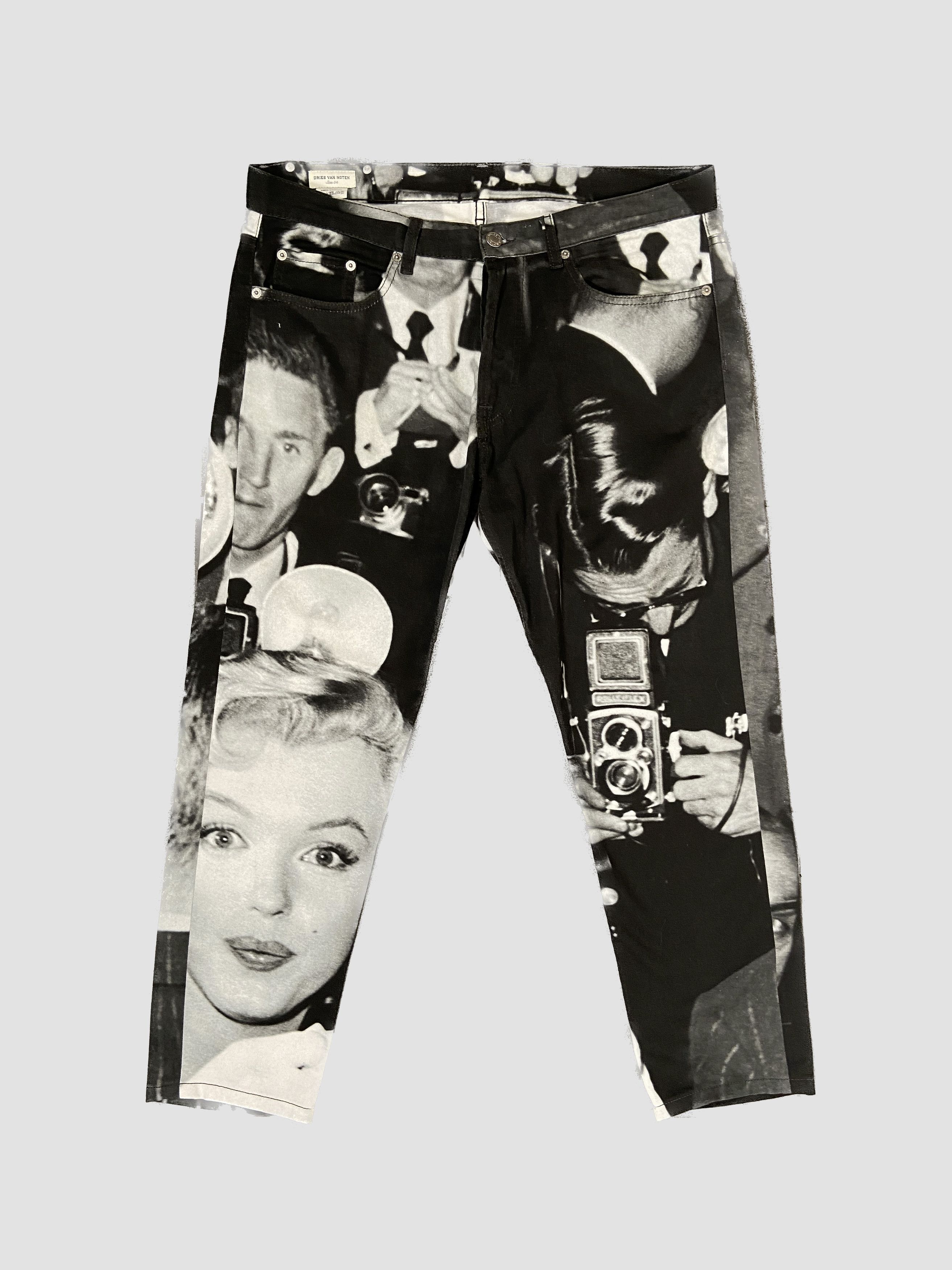 image of Dries Van Noten Pants Ss 2016 in Black/White, Men's (Size 34)