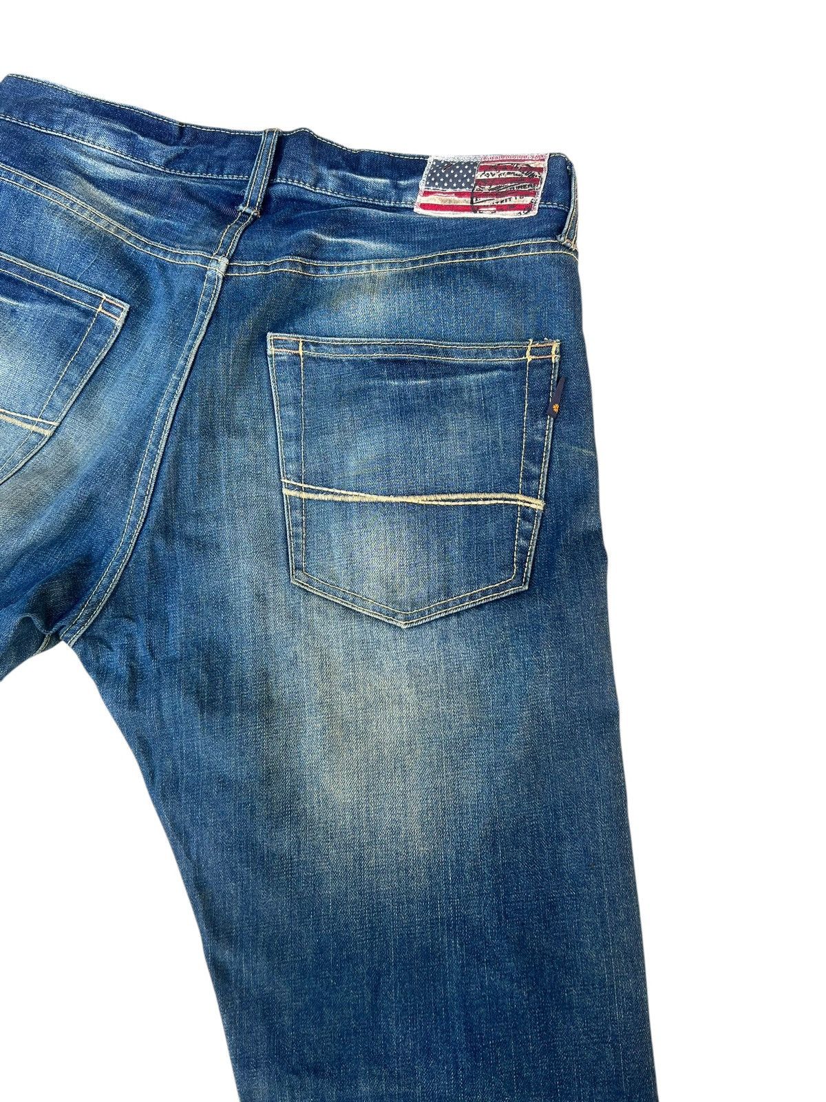 Le Grande Bleu (L.G.B.) Purple&Yellow Japan Dirty Mud Denim Straight Jeans Size US 32 / EU 48 - 18 Thumbnail