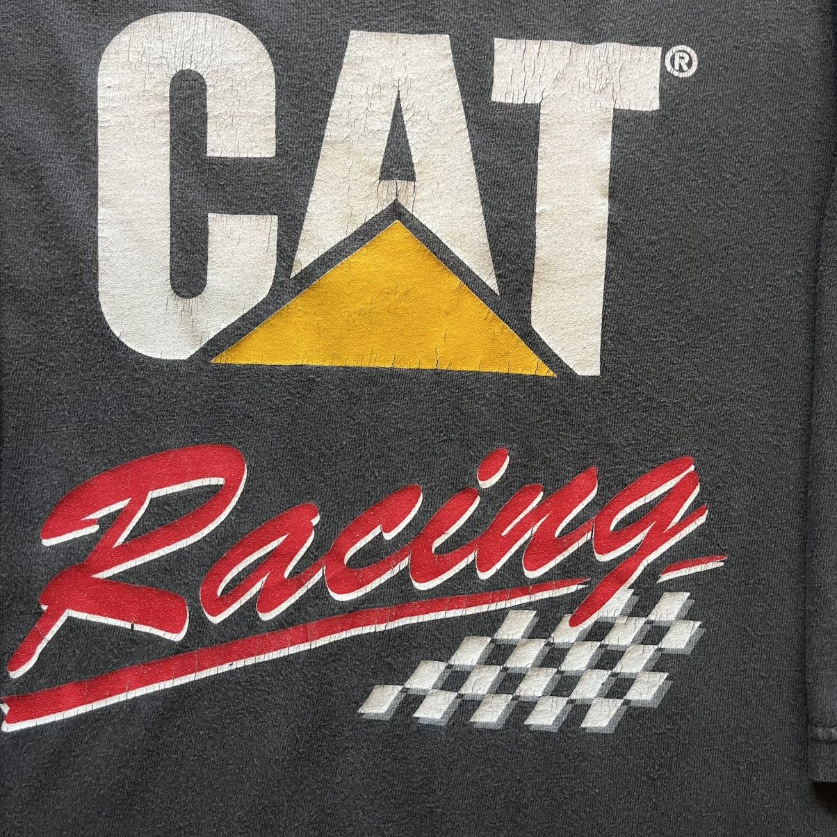 Vintage Vintage 90s CAT Racing Faded Black Graphic T shirt Size US XL / EU 56 / 4 - 4 Thumbnail