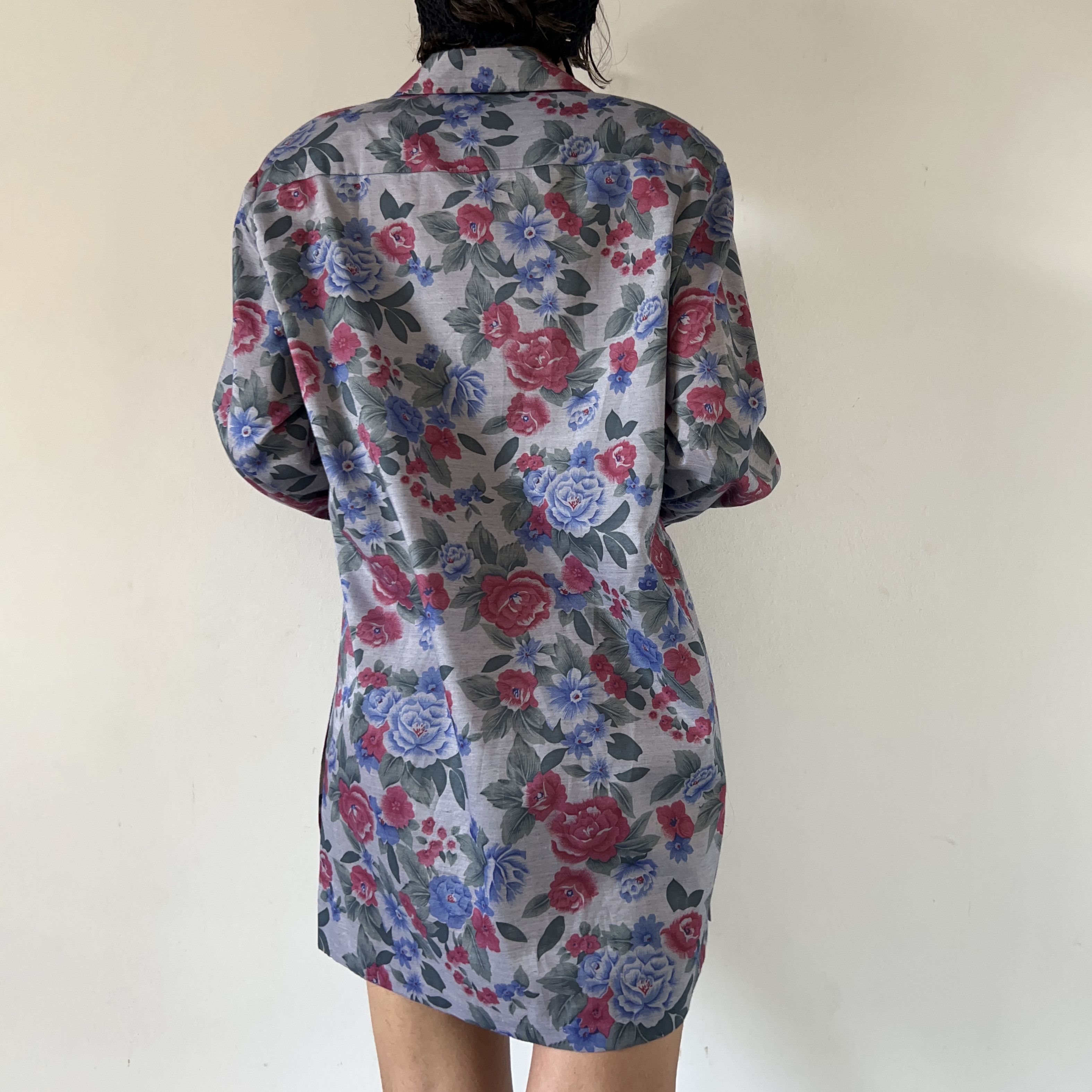 Vintage Vintage 90s Floral Satin Blaze Size L / US 10 / IT 46 - 3 Thumbnail