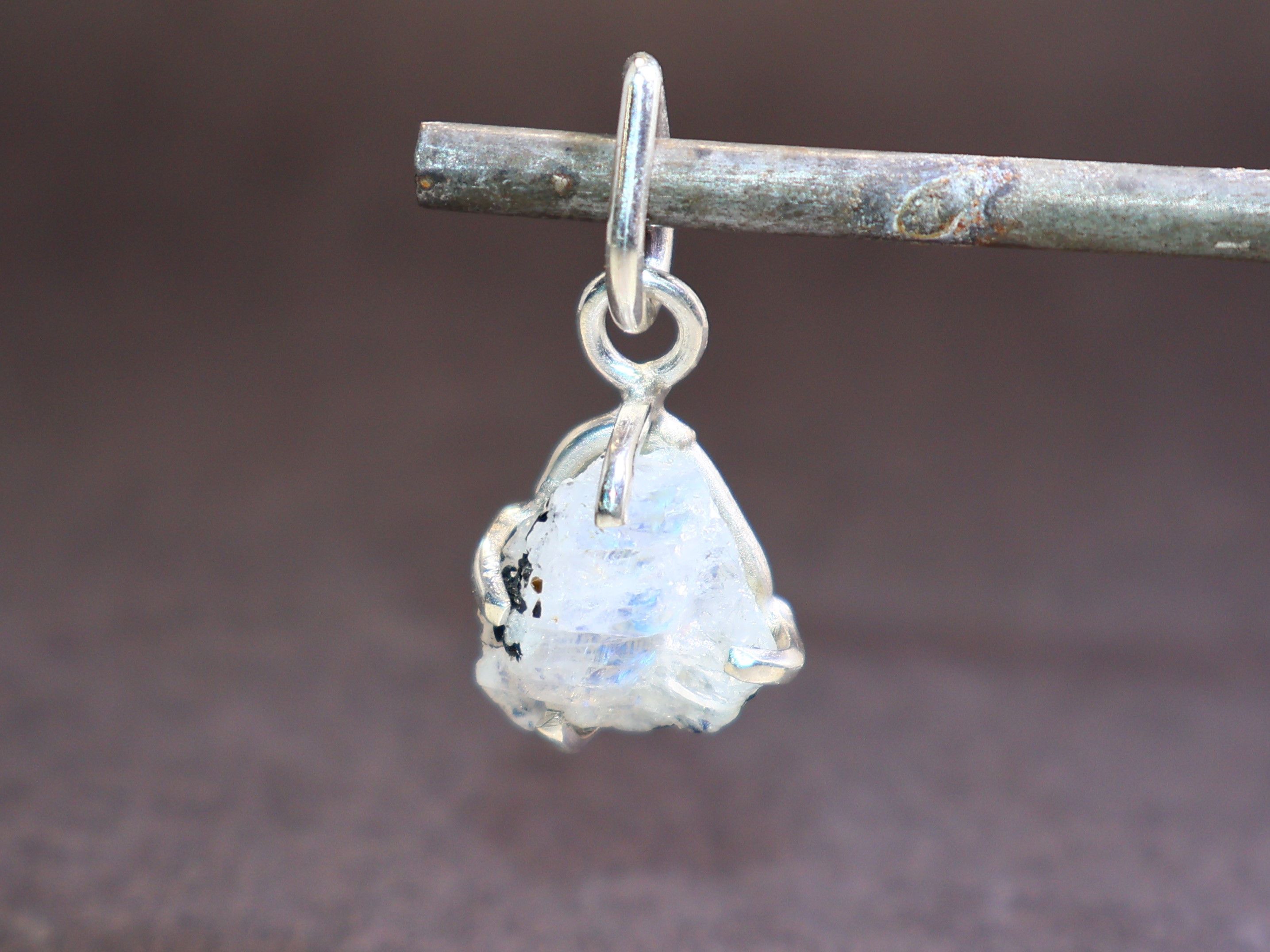 Handmade Raw Moonstone, Sterling silver Handmade Women pendant, Size ONE SIZE - 1 Thumbnail