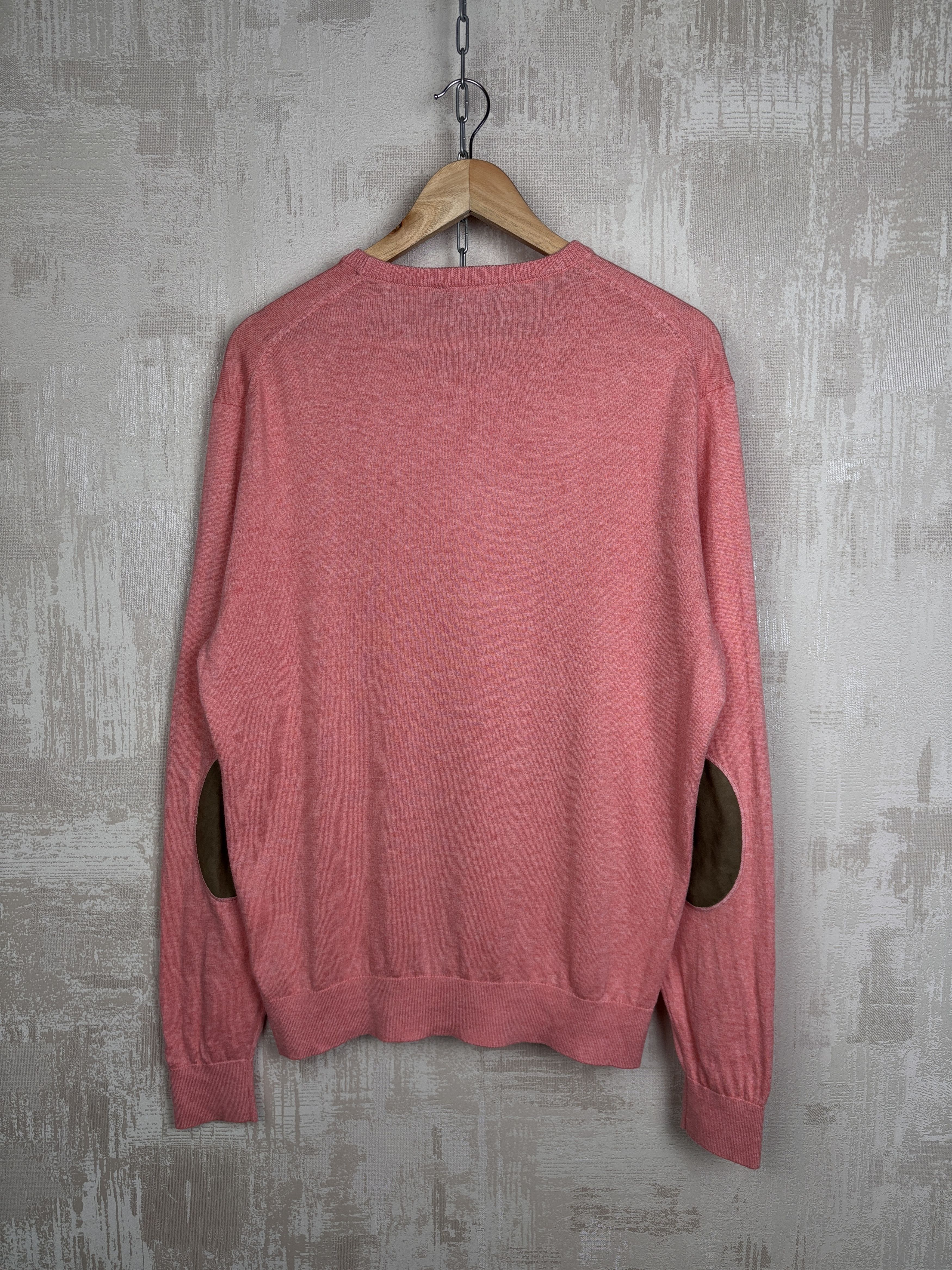 Hackett Hackett London Cotton Cashmere Crew Sweater Elbow Pads Coral Size US L / EU 52-54 / 3 - 13 Thumbnail