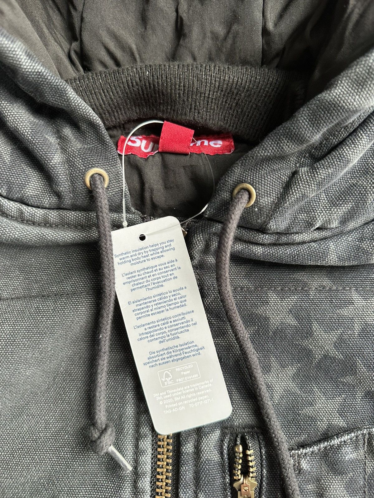 Supreme Supreme Flag Quilted Hooded Work Jacket Black Medium Size US M / EU 48-50 / 2 - 6 Thumbnail