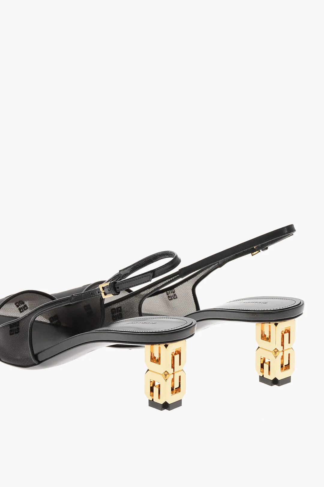 Givenchy og1mm0326 Monogram Mesh Slingbacks Pumps in Black Size US 7 / IT 37 - 3 Thumbnail