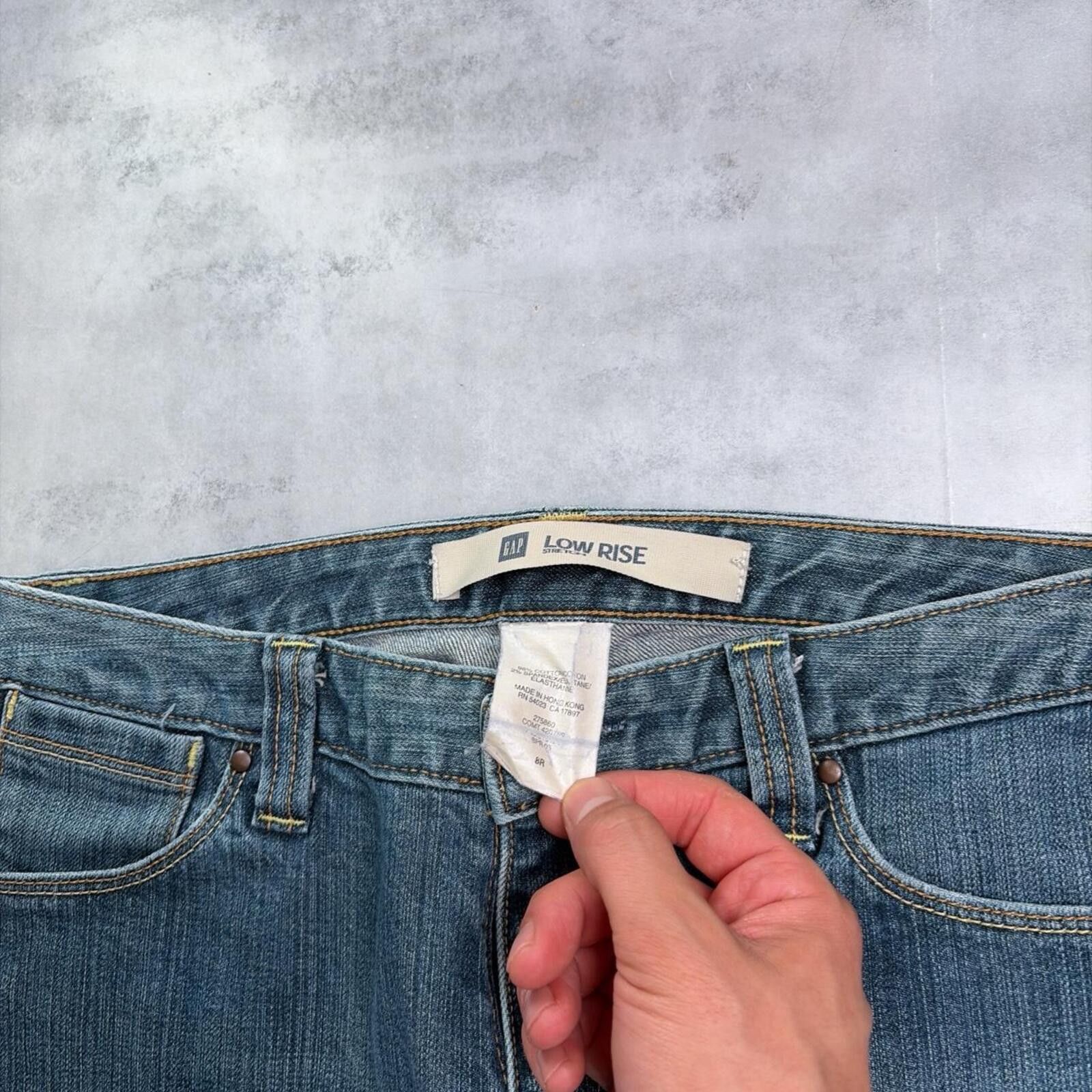 Gap Y2K Blue Gap Grunge Low Rise Flared Denim Jeans Size 30" / US 8 / IT 44 - 5 Thumbnail
