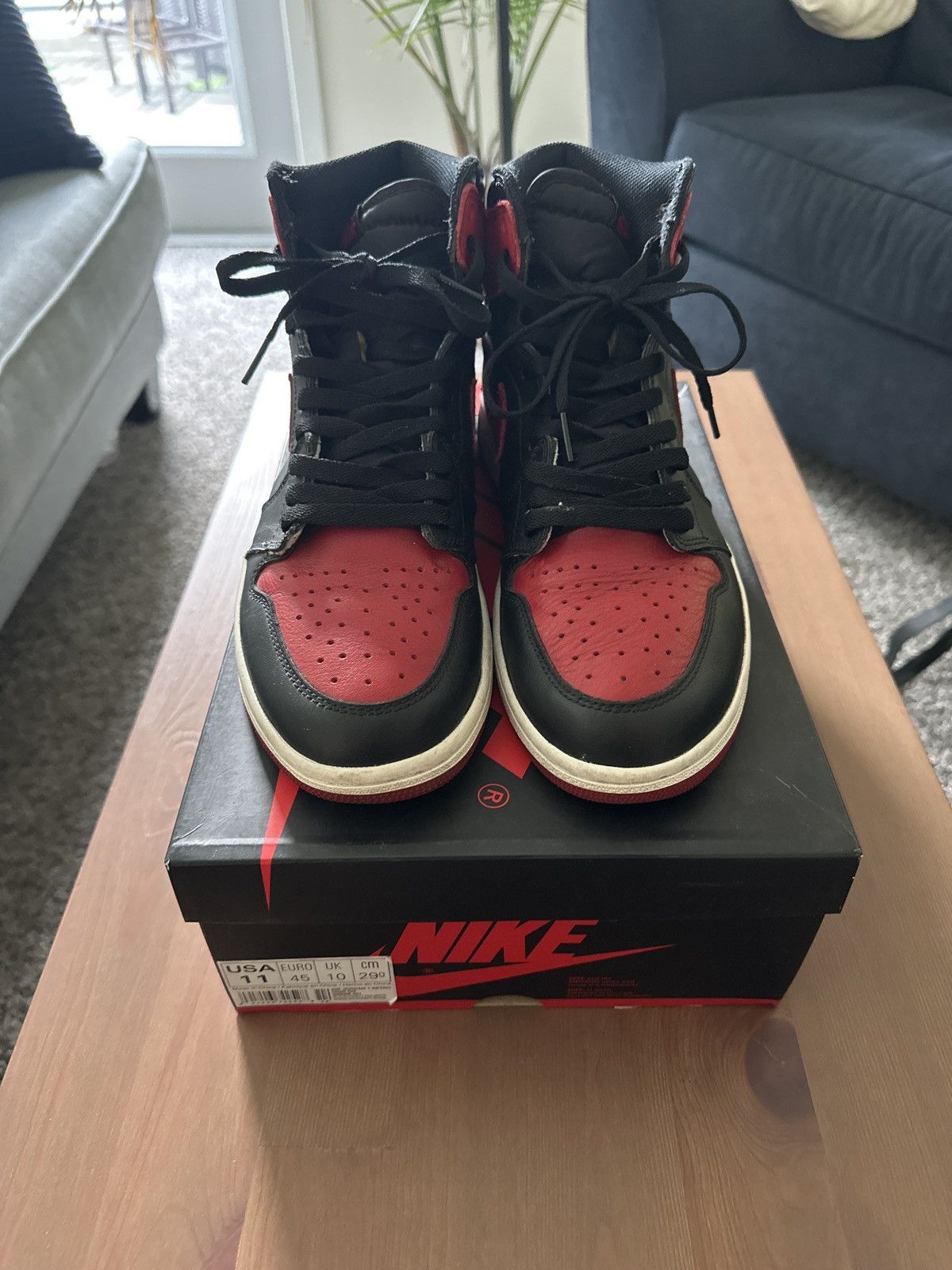 Jordan Brand Air Jordan 1 Retro “Banned 2016” Size US 11 / EU 44 - 3 Thumbnail