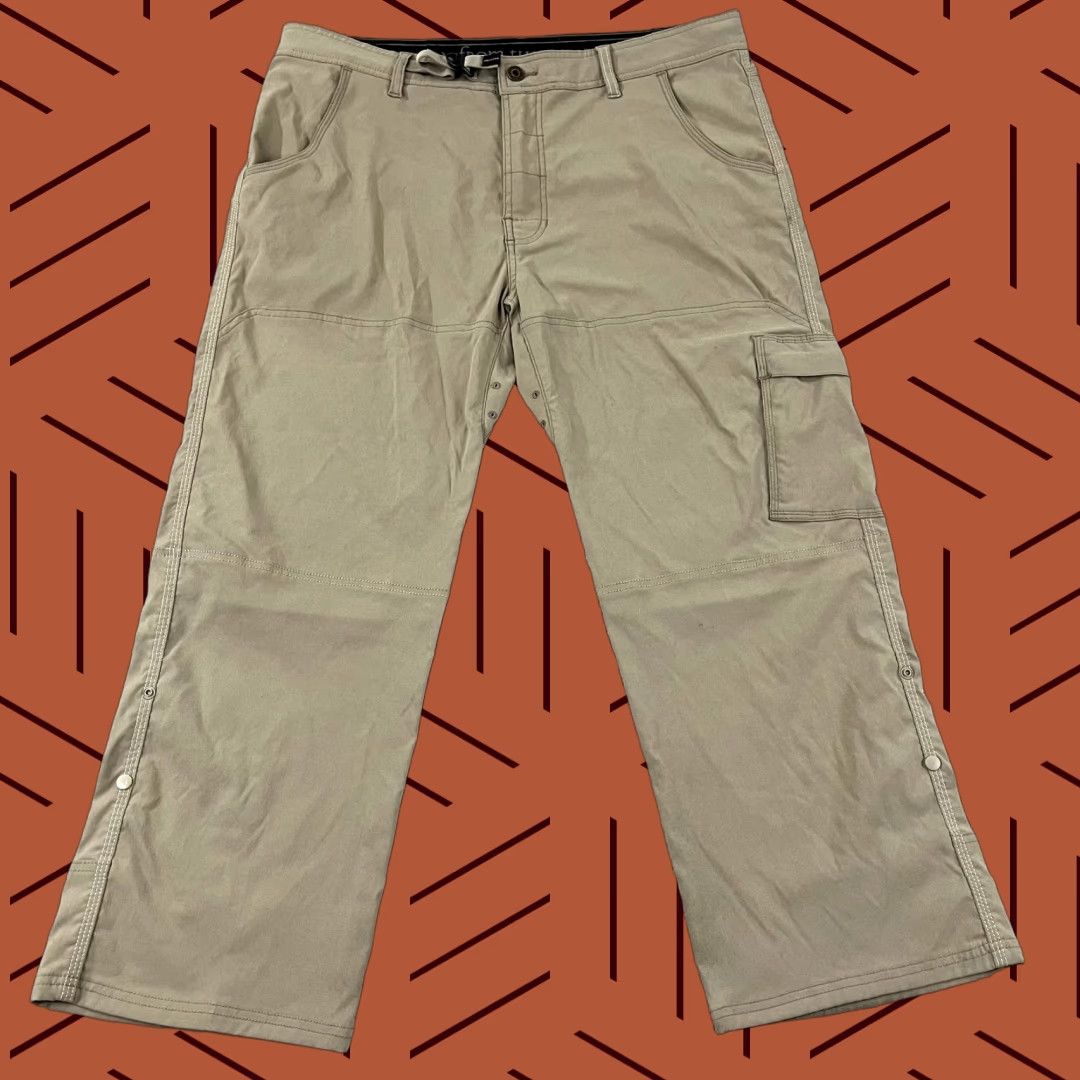 Prana VINTAGE Prana Men's Pants XL 30" Brown Chino Straight Leg Belted Hiking Climbing Size US 36 / EU 52 - 1 Thumbnail