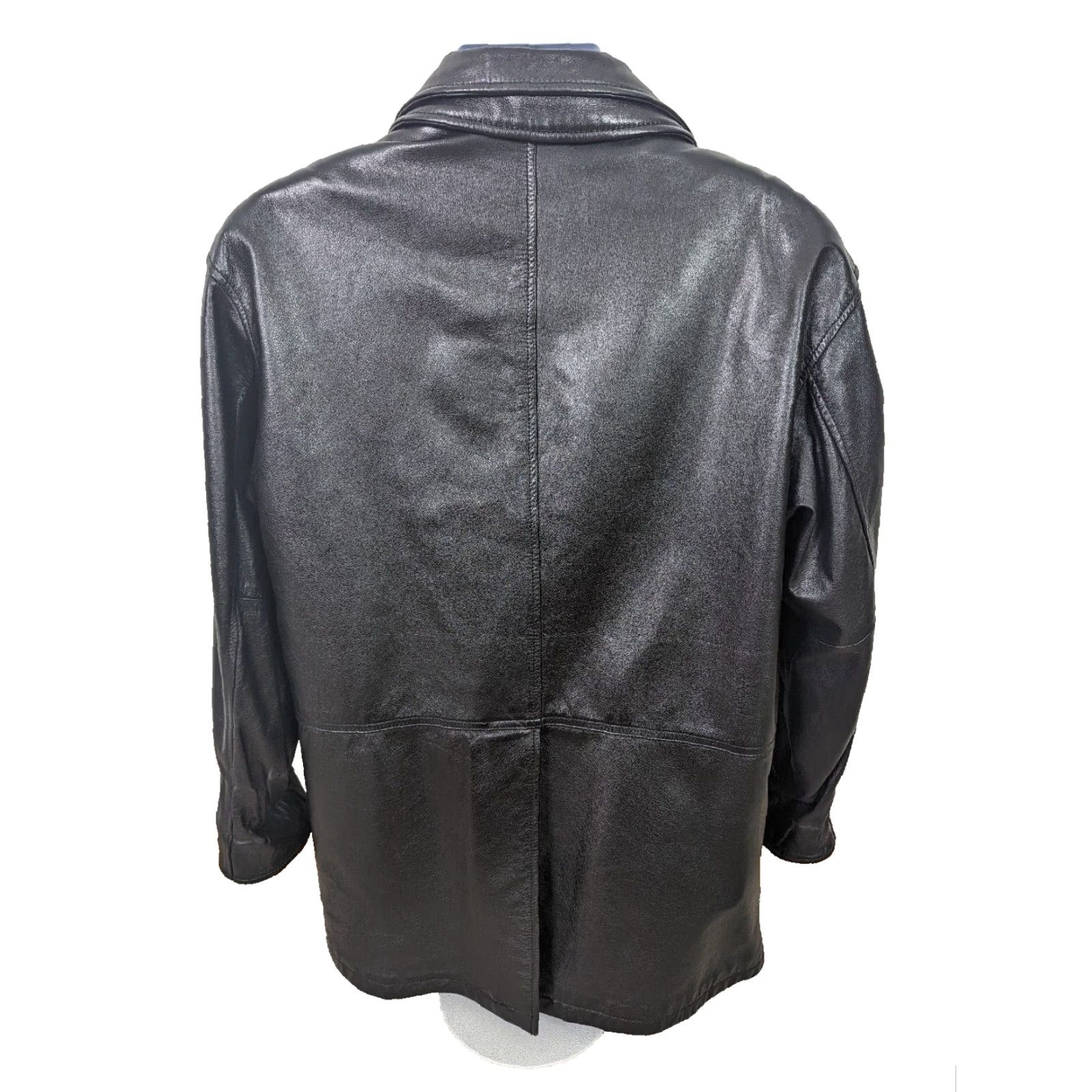 Vintage Vtg Wilsons Leather Coat Mens Large Black Thinsulate Jacket Bomber Motorcycle Jacket Long Size US L / EU 52-54 / 3 - 2 Thumbnail