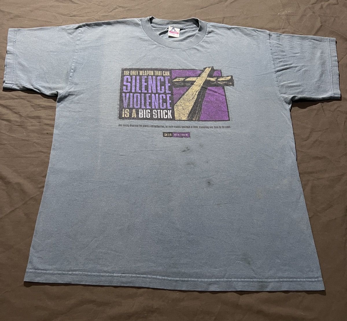 Vintage Vintage 90s SILENCE VIOLENCE God Jesus Bible Holy XL Faded Size US XL / EU 56 / 4 - 2 Thumbnail