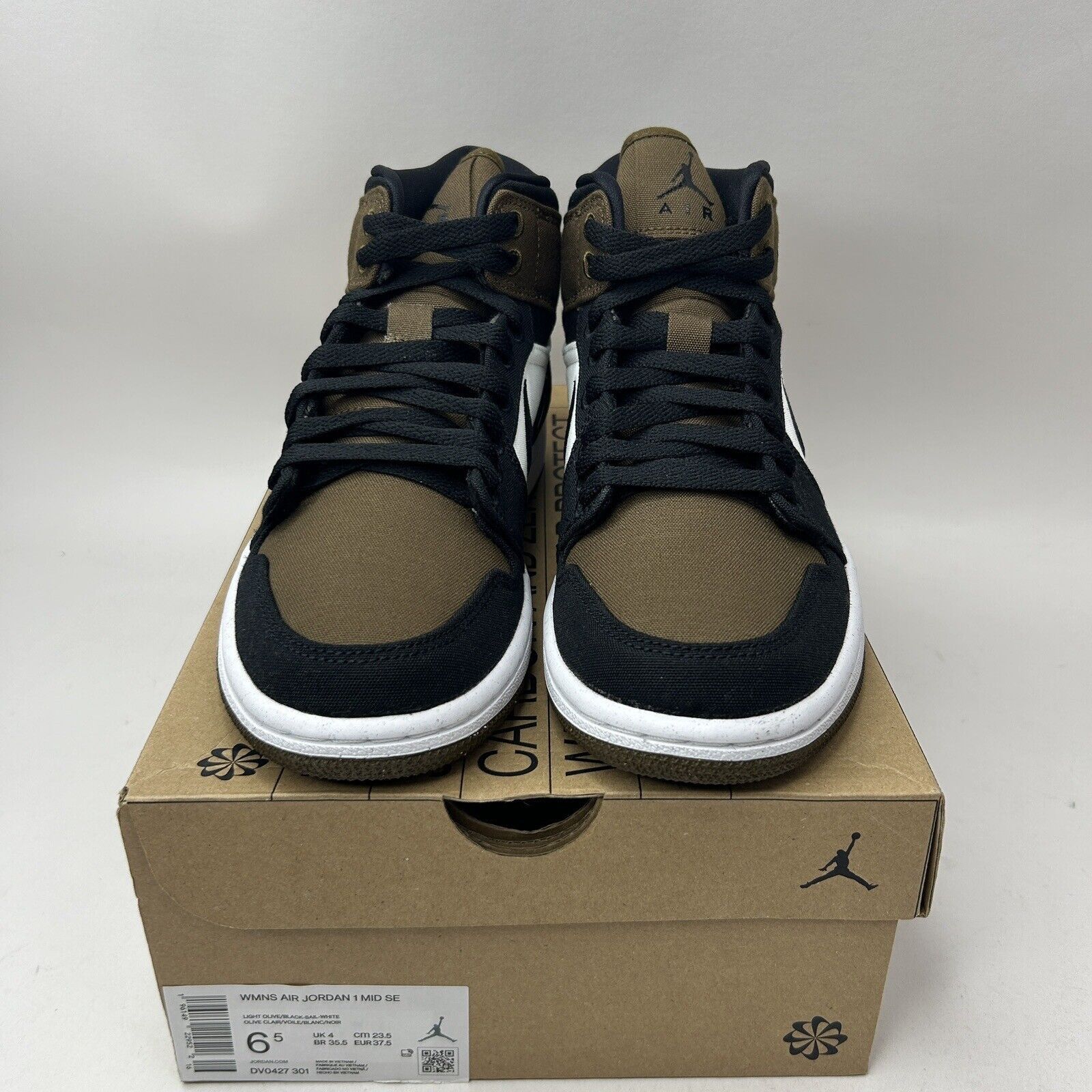 Nike Nike Shoes Air Jordan 1 Mid SE WMNS Retro "Olive Toe" 2023 Size US 6.5 / IT 36.5 - 2 Thumbnail
