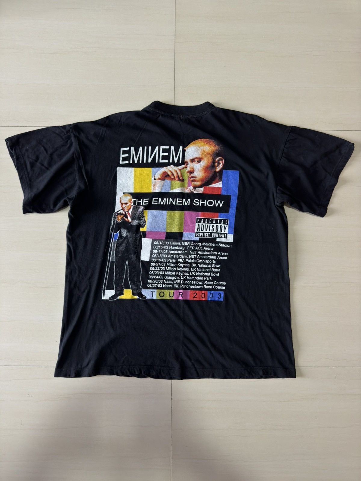 Rap Tees 2003 The Eminem Show European Tour God 00s Vintage Shirt Size US XL / EU 56 / 4 - 3 Thumbnail