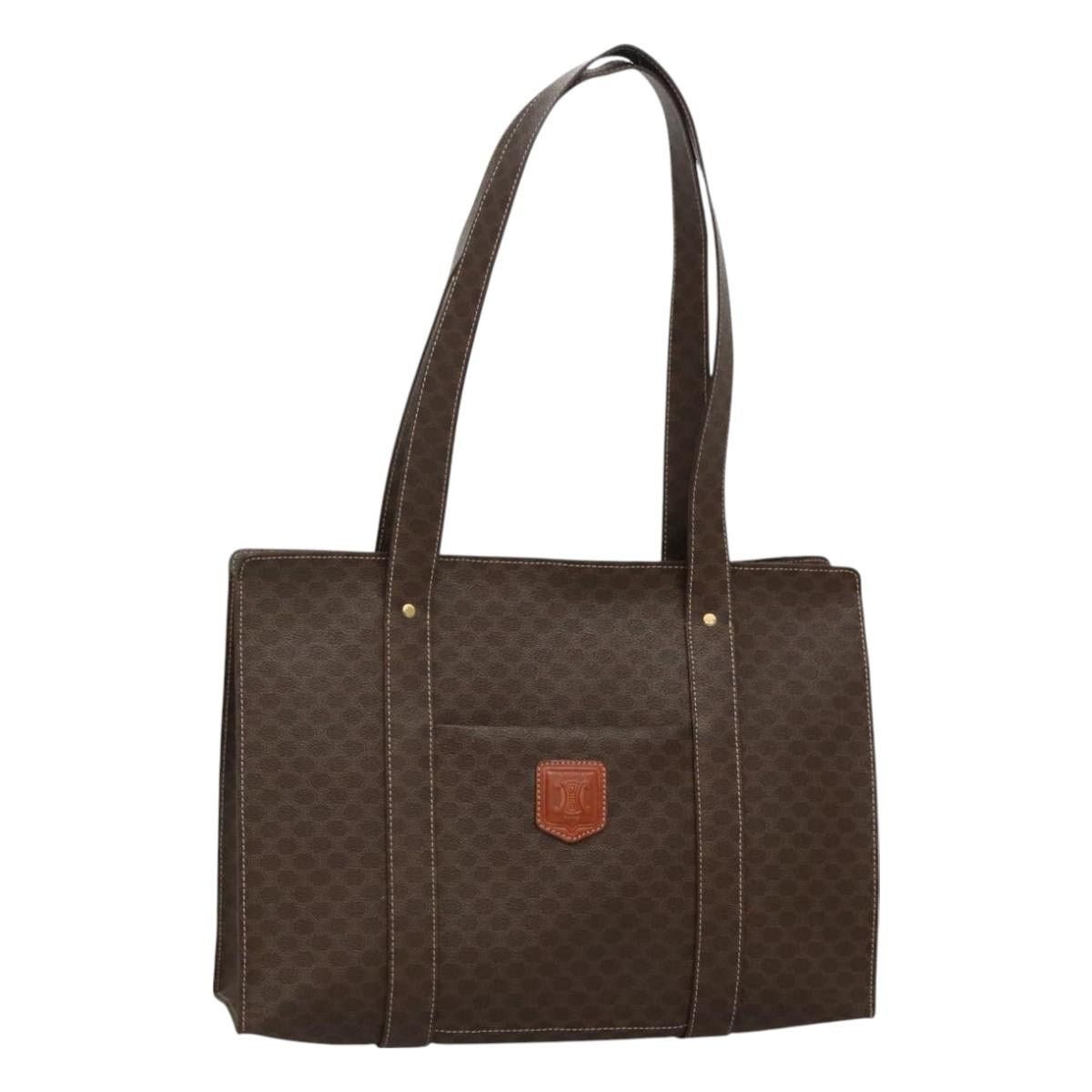 Celine CELINE Macadam Canvas Shoulder Bag Pvc Leather Brown Gold Size ONE SIZE - 1 Thumbnail