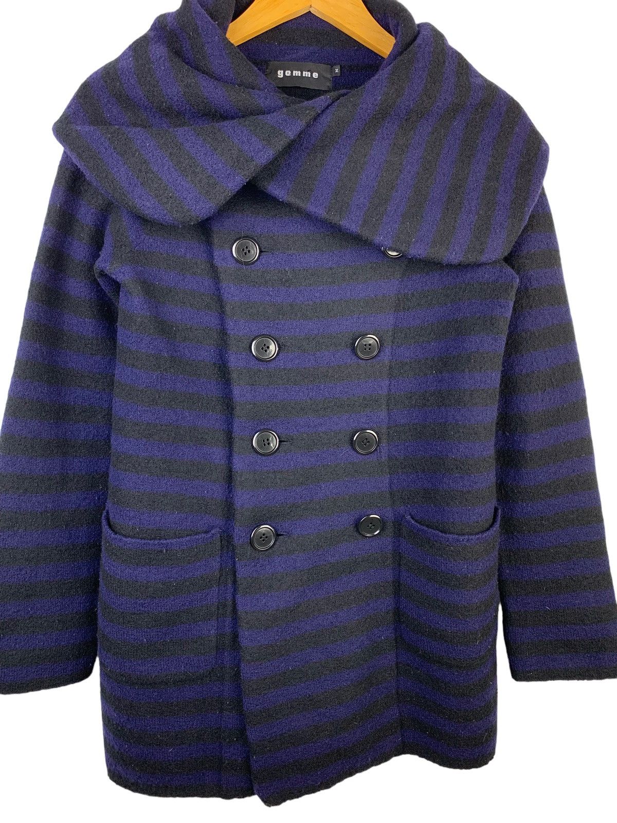 image of Gomme Homme By Maki Hiroshige Wool Big Collar Ja Ket in Blue, Men's (Size Medium)