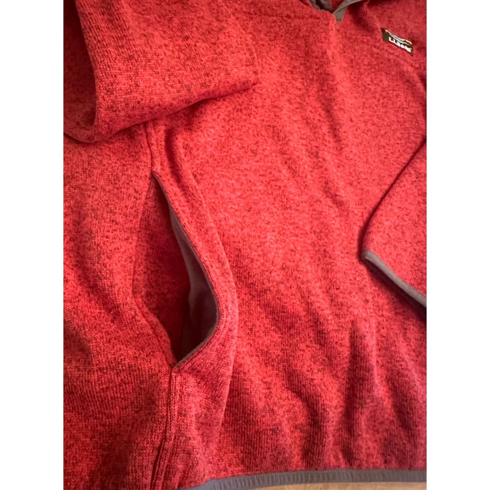 Vintage LL Bean Sweater Men Large Red 1/4 Snap Fleece Pullover Mock Neck Knit Regular Fit Long Sleeve Solid Casual Outdoor Size US L / EU 52-54 / 3 - 5 Thumbnail