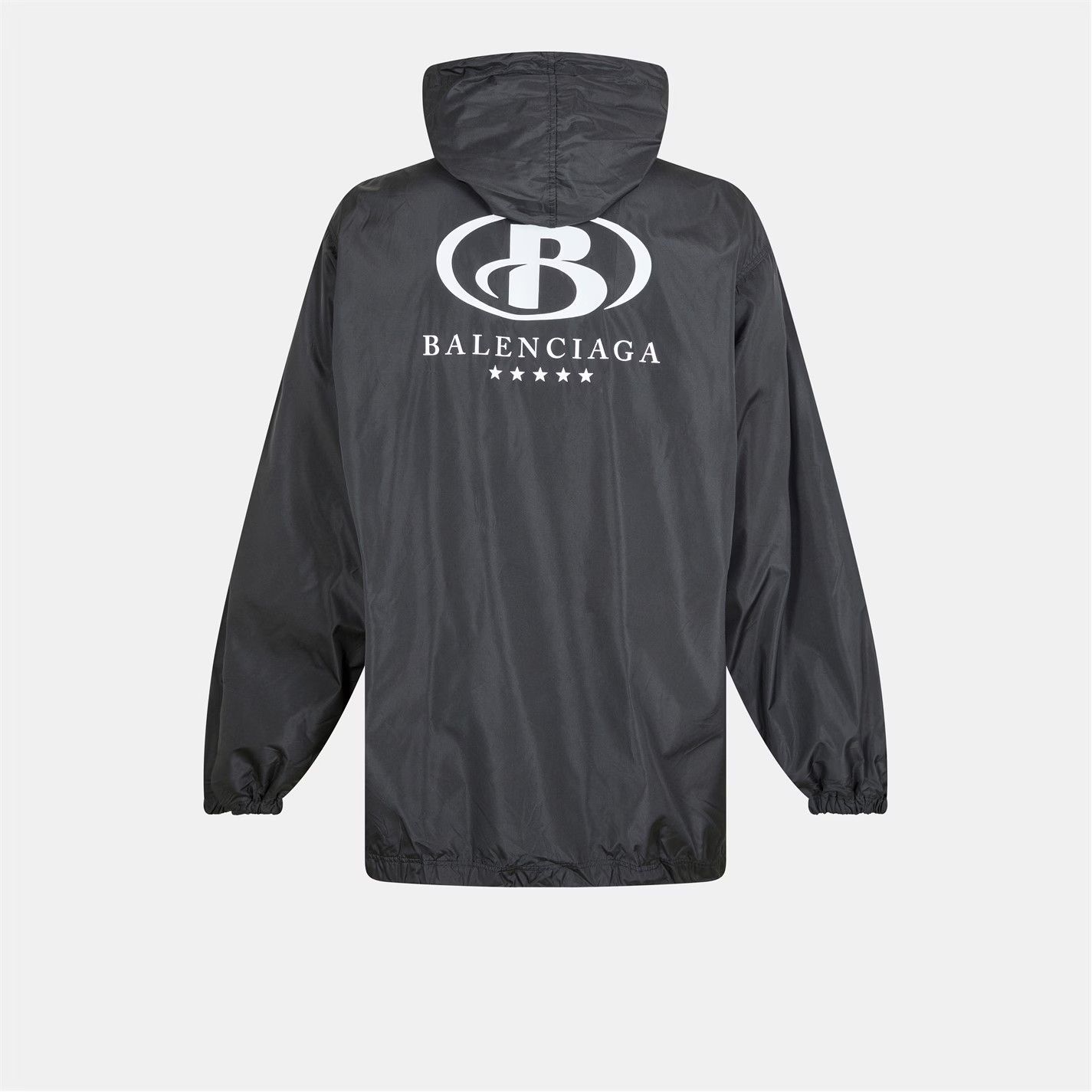 Balenciaga o1g2r1mq0226 Drawstring Hooded Rain Anorak Jacket In Black Size US XS / EU 42 / 0 - 2 Thumbnail