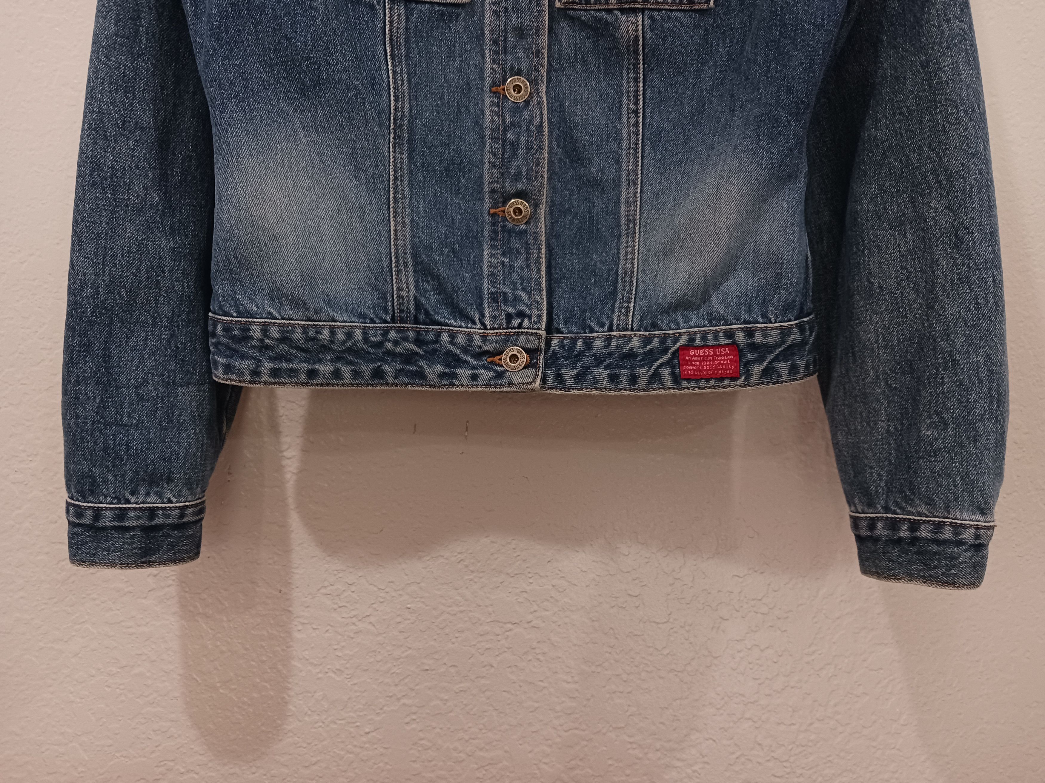 Guess Guess Vintage 2000s Button Front Denim Trucker Jean Jacket Size L / US 10 / IT 46 - 8 Thumbnail