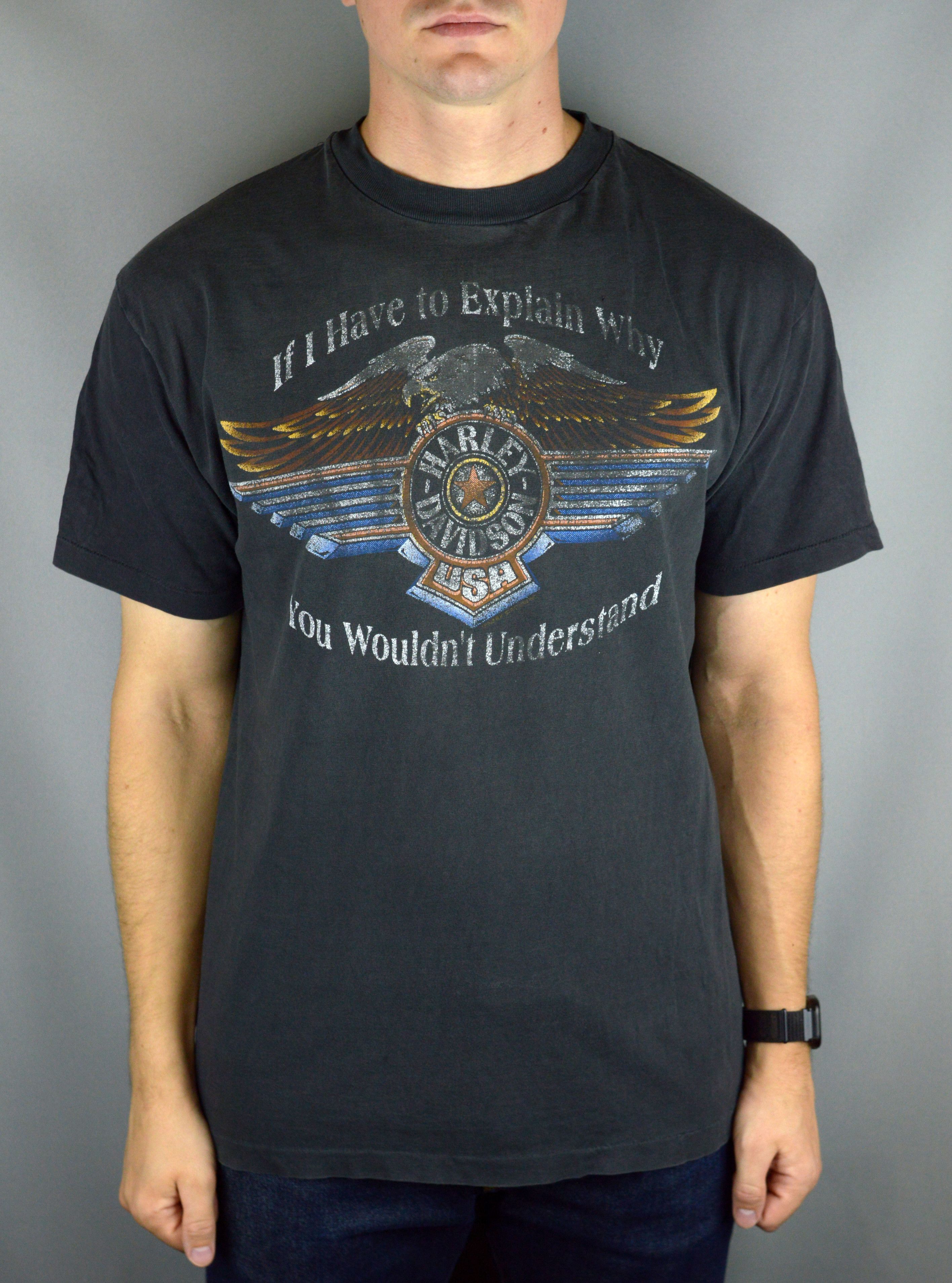 Vintage Vintage Harley Davidson Center Cyprus 1993 t shirt Size US L / EU 52-54 / 3 - 1 Thumbnail