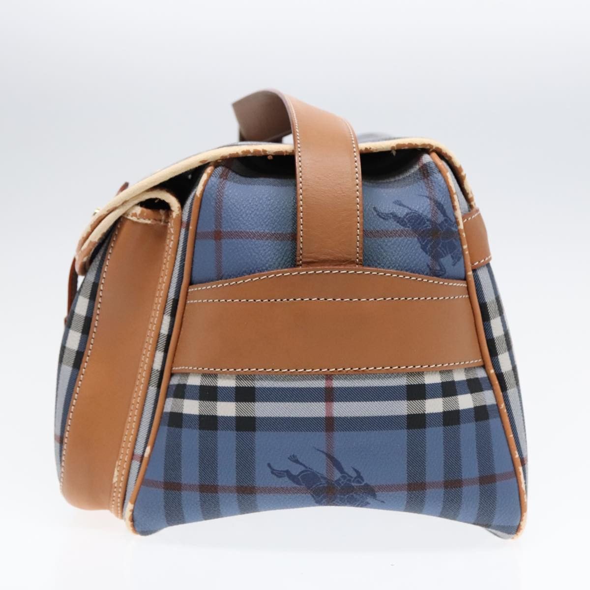 Burberry Burberry Nova Check Shoulder Bag Pvc Leather Blue Gold Size ONE SIZE - 5 Thumbnail