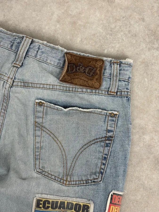 Dolce & Gabbana AW2004 Dolce & Gabbana Light Blue Distressed Patch Flag Denim Jeans Size US 32 / EU 48 - 8 Thumbnail