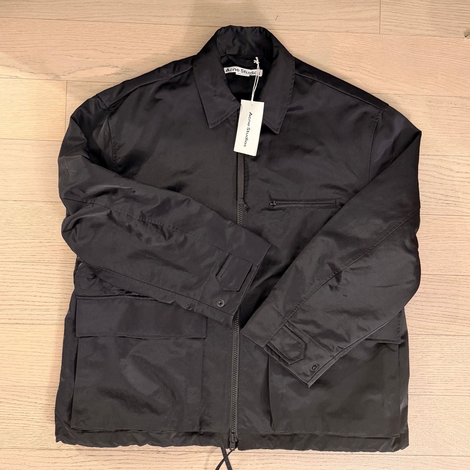 Acne Studios black nylon utility jacket size 46 new with tag