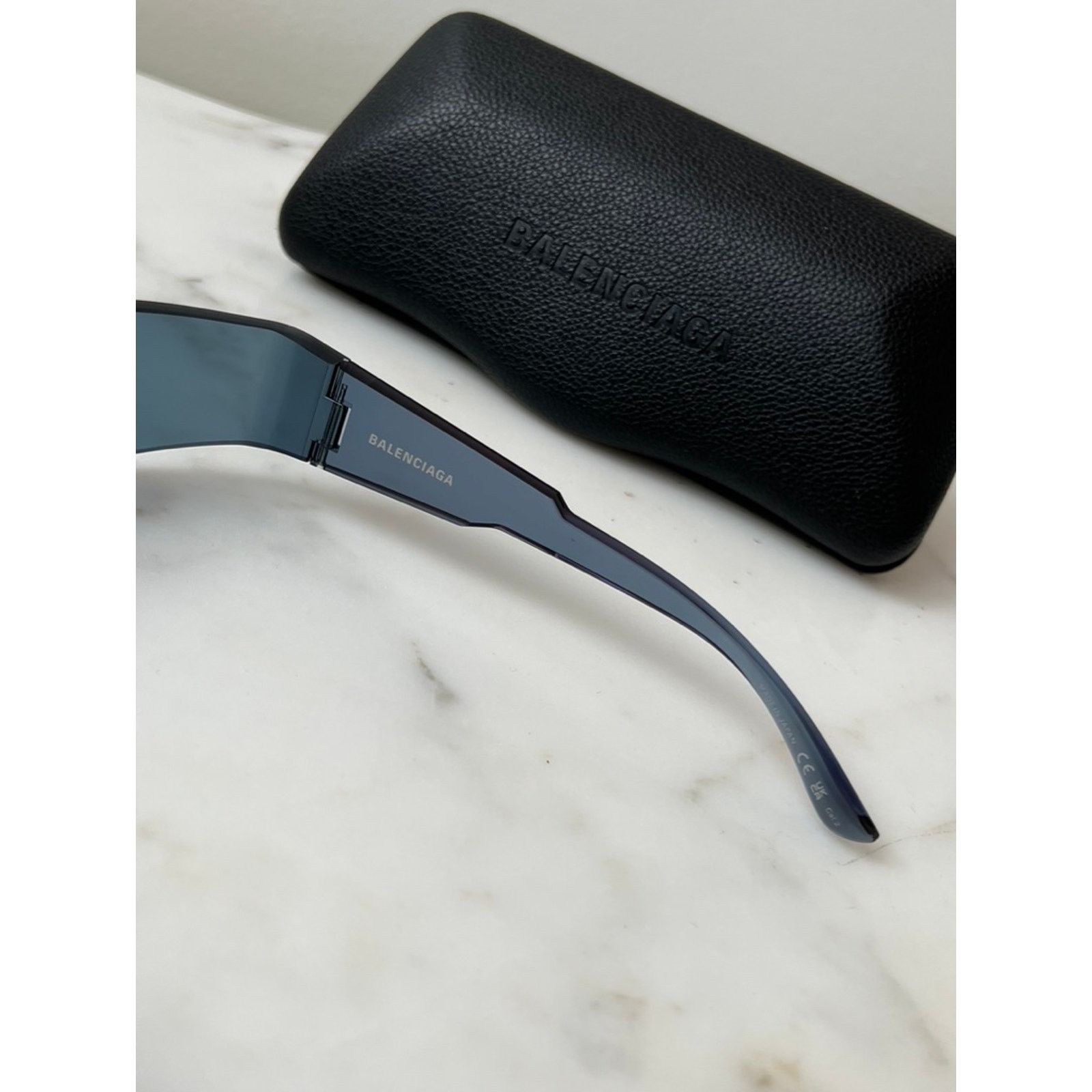 Balenciaga NEW Balenciaga BB0041S Blue Mirror Shield Sunglasses $575 Size ONE SIZE - 5 Thumbnail