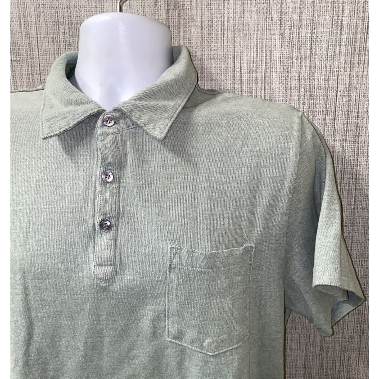 Buffalo David Bitton Buffalo David Bitton Mens Light Green Short Sleeve Golf Polo Shirt L Size US L / EU 52-54 / 3 - 2 Thumbnail