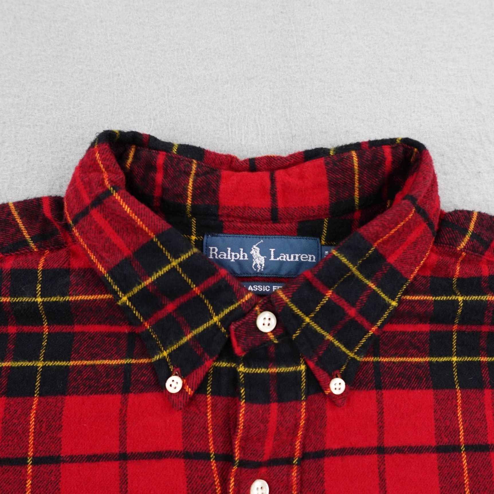 Ralph Lauren VINTAGE Ralph Lauren Shirt Men XL Red Tartan Plaid Flannel Button-Up Classic Fit Size US XL / EU 56 / 4 - 2 Thumbnail
