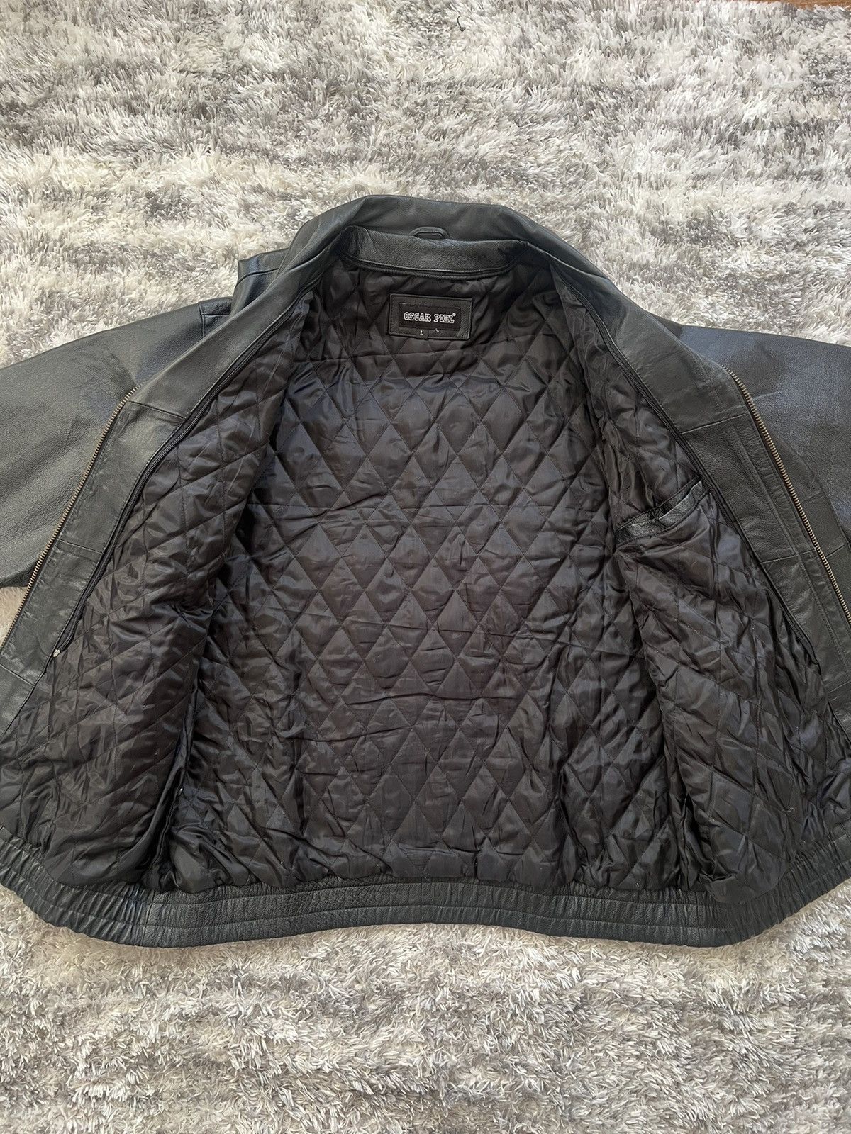 Oscar Piel × Vintage Vintage USA Eagle Oscar Piel Biker Leather Jacket Size US L / EU 52-54 / 3 - 5 Thumbnail