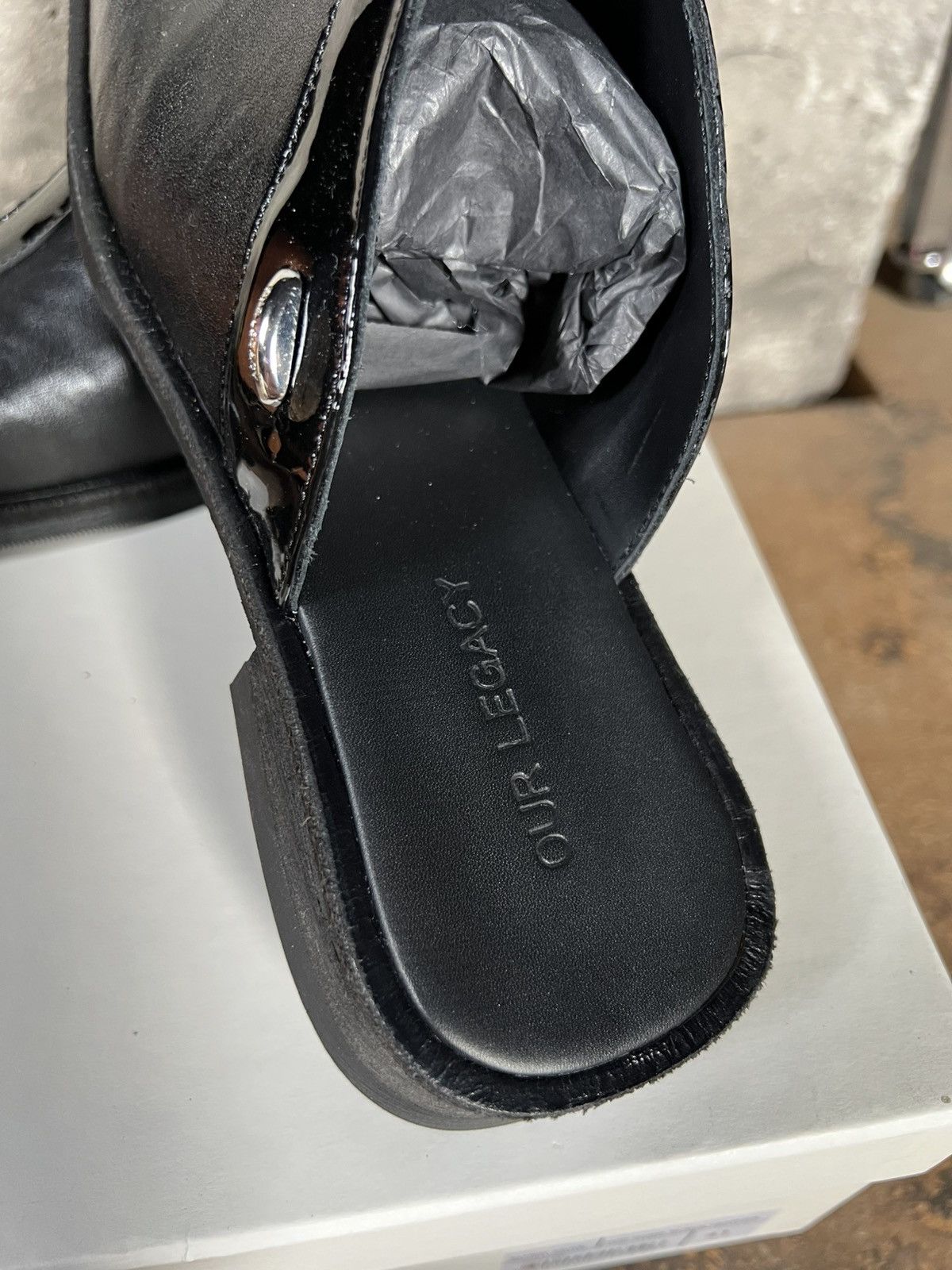 Our Legacy Our Legacy “Blunt Mule“ Size 42 EU Top Dyed Black Leather Size US 9 / EU 42 - 4 Thumbnail