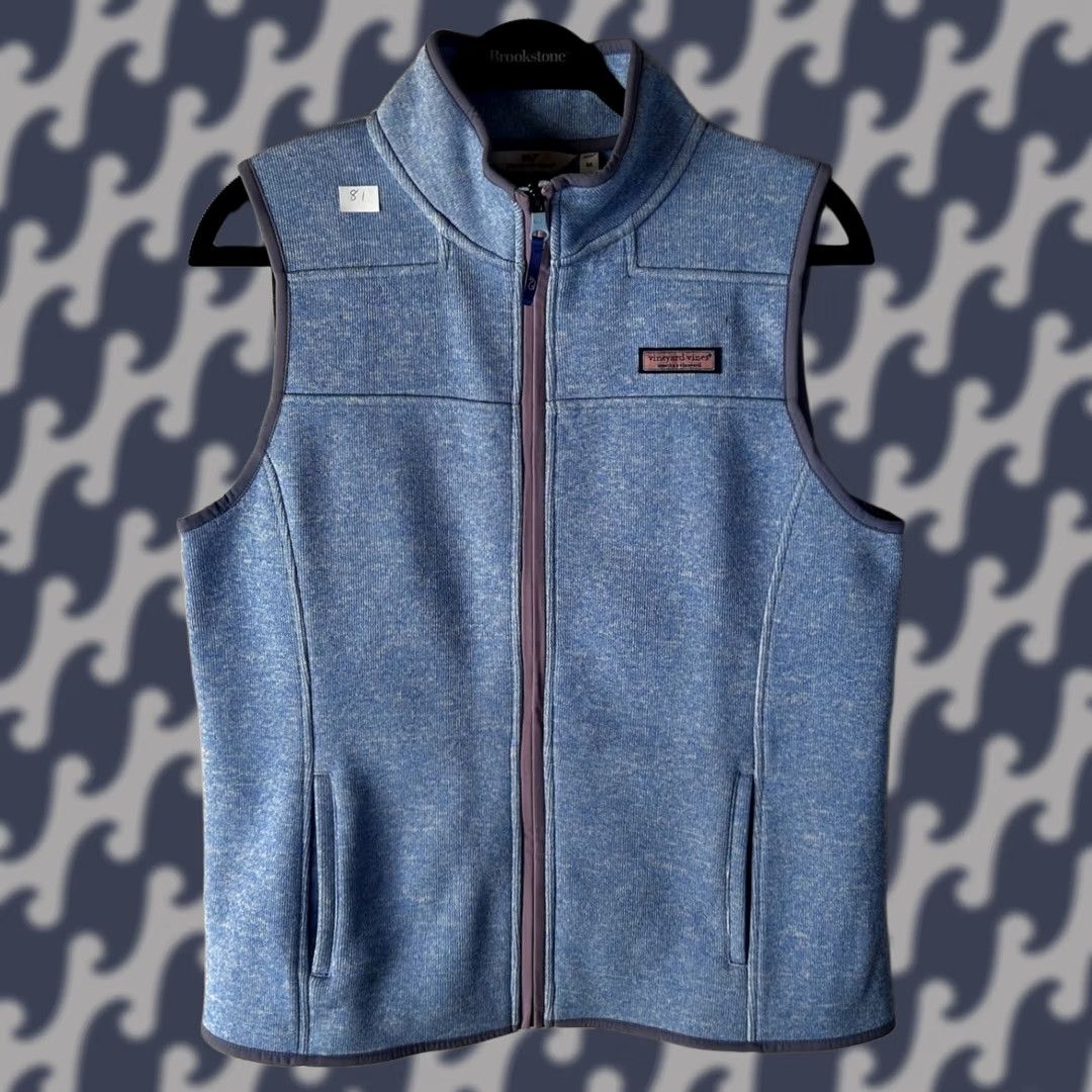 Vineyard Vines Vineyard Vines Harbor Fleece Vest Light Blue Heather Full Zip Womens Medium Size M / US 6-8 / IT 42-44 - 1 Thumbnail
