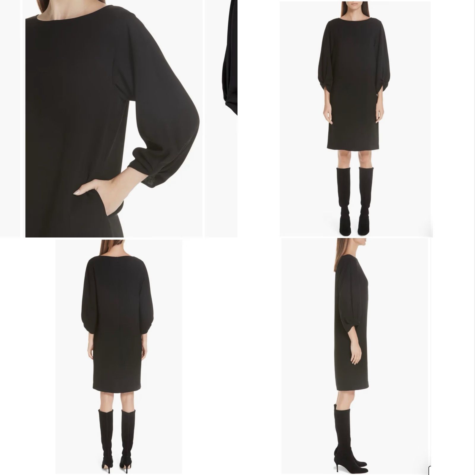 Vintage Lafayette 148 New York Wynona Finesse Crepe Shift Dress Black Size 18 Size XXL / US 16-18 / IT 52-54 - 8 Thumbnail