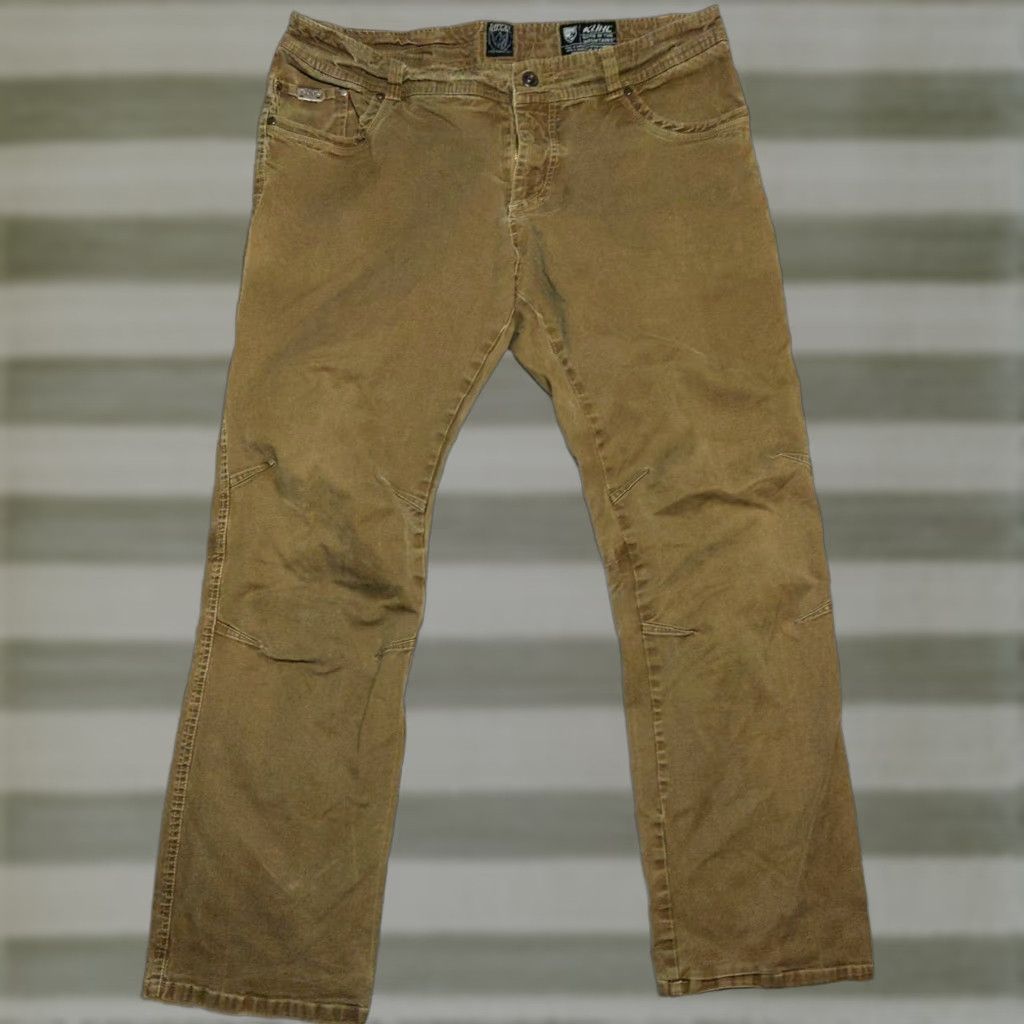 Vintage Kühl Kanvus Jeans Mens 40x32 Brown Canvas Stretch 5-Pocket Zipper Regular Straight Pants Size US 40 / EU 56 - 1 Thumbnail